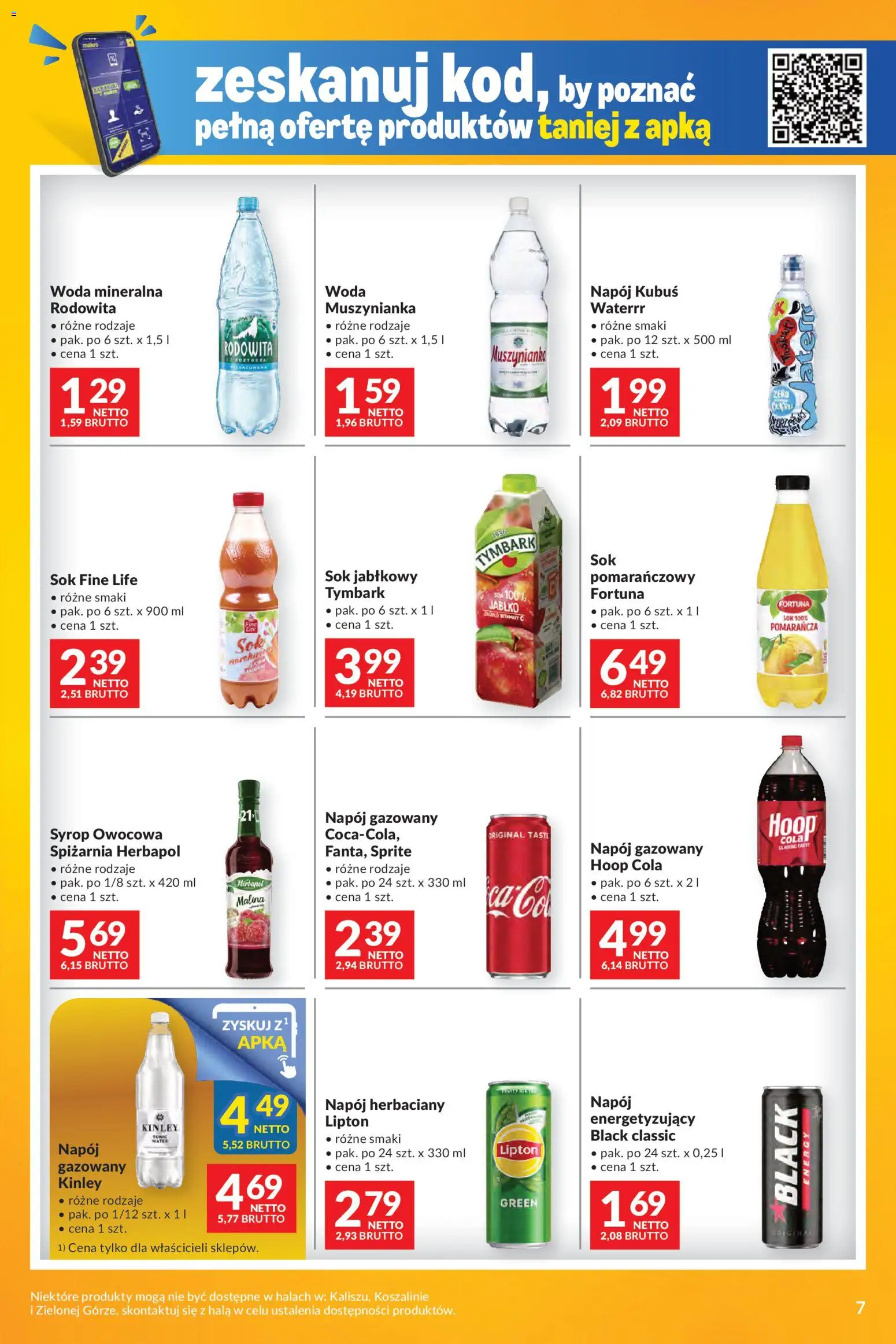 Makro Gazetka - Mega oferty dla Twojego Sklepu od 28.10.2025 | Strona: 7 | Produkty: Sok jabłkowy, Muszynianka, Sok, Woda