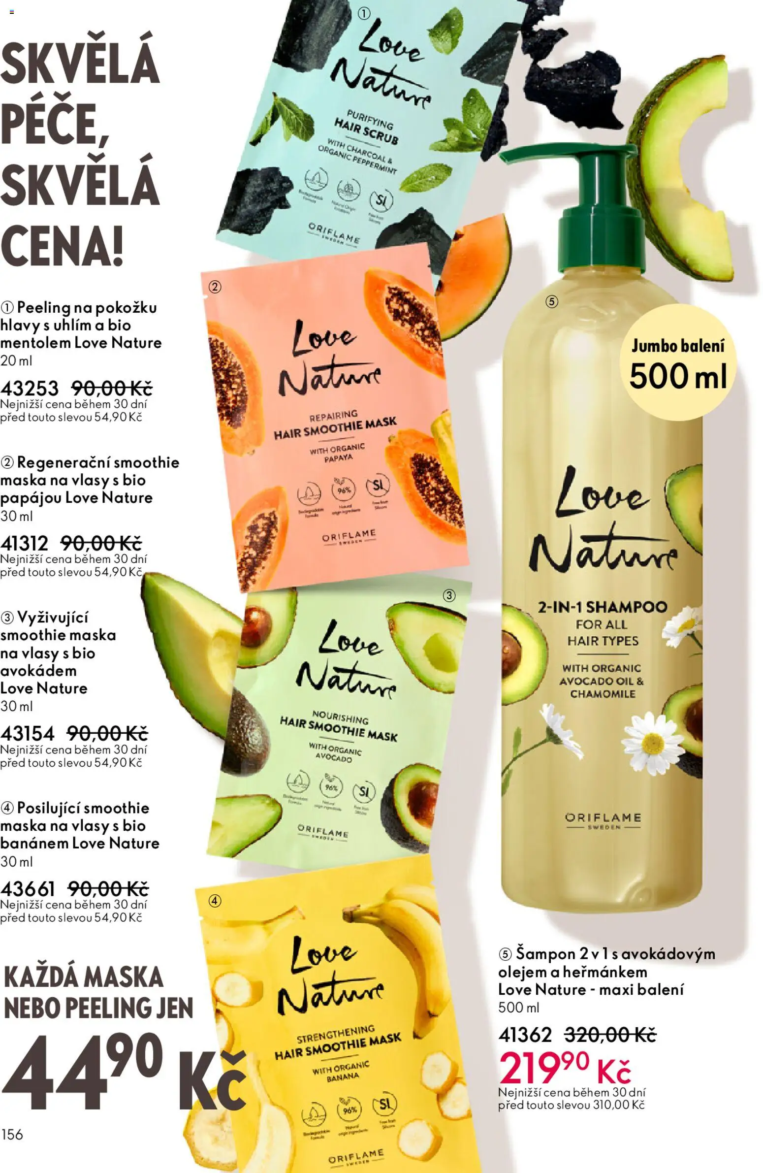 Oriflame katalog č. 04/2026 od 04.03.2026 | Strana: 156 | Produkty: Šampon, Maska na vlasy, Maska, Peeling