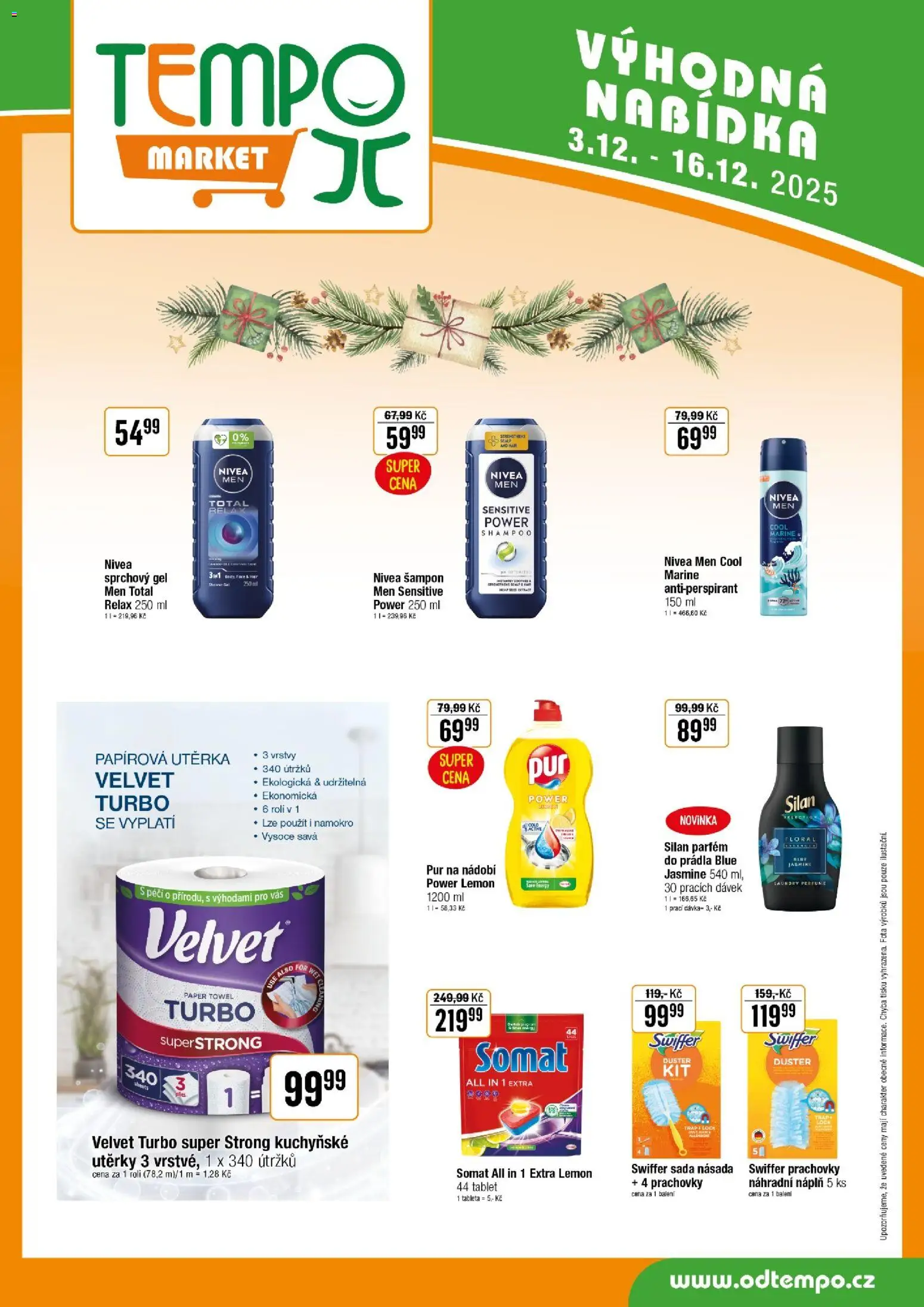 Tempo leták od 03.12.2025 | Strana: 10 | Produkty: Sprchový gel, Kuchyňské utěrky, Velvet, Šampon