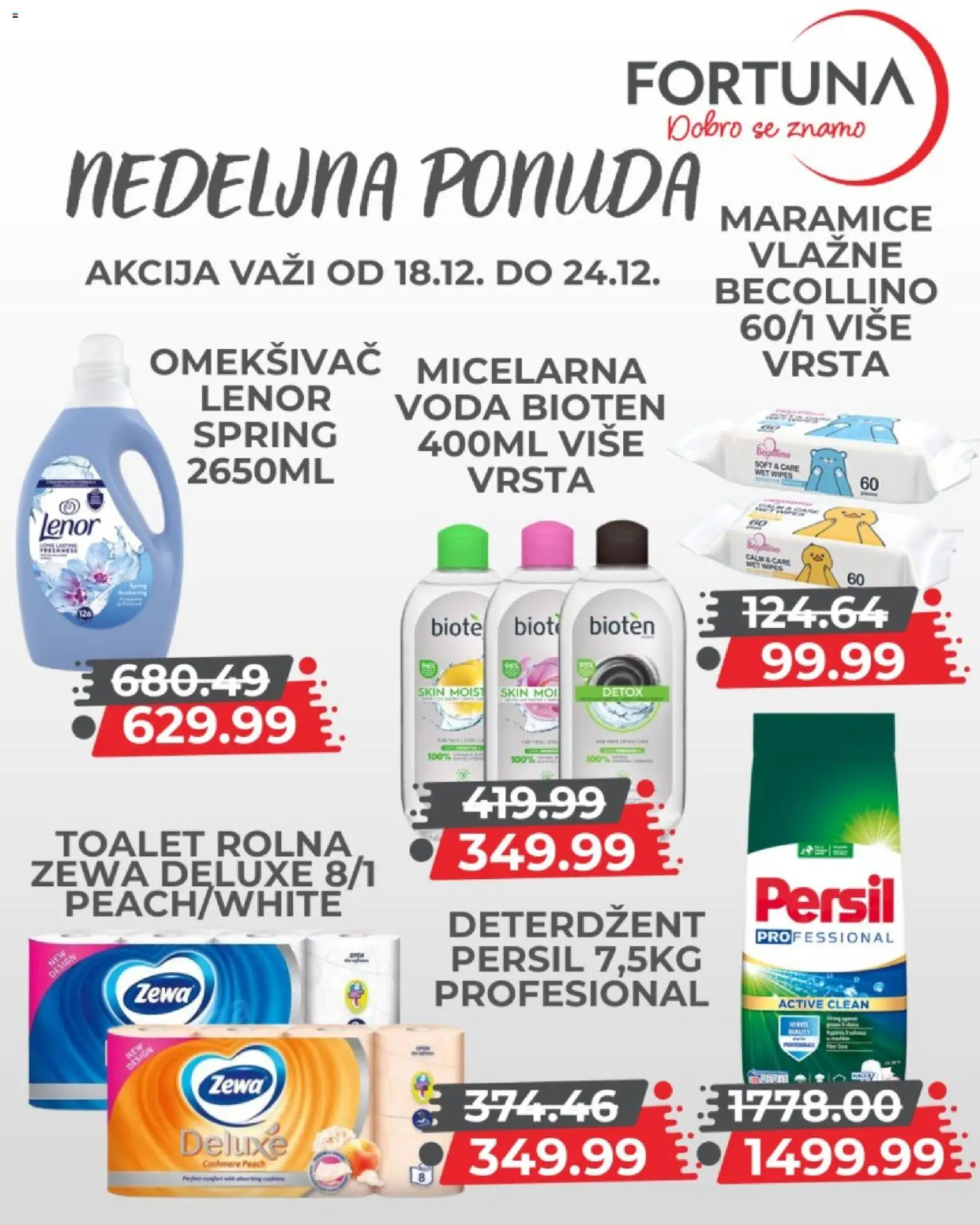 Fortuna Market katalog - važi od 18.12.2025 | Strana: 11 | Proizvode: Deterdžent, Lenor, Voda, Persil