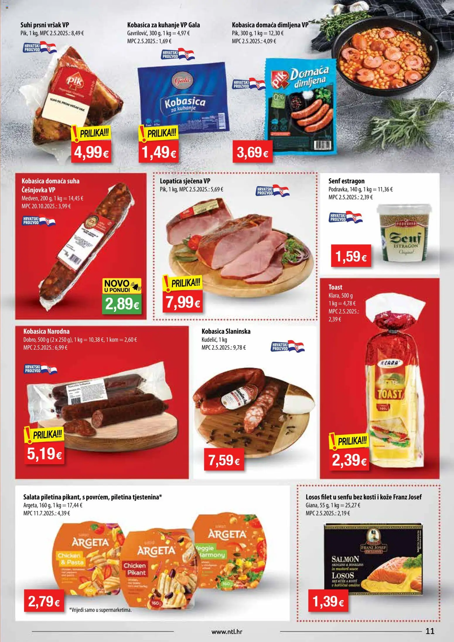 NTL katalog | vrijedi od 26.11.2025 | Stranica: 11 | Proizvodi: Salata, Losos, Lopatica, Senf