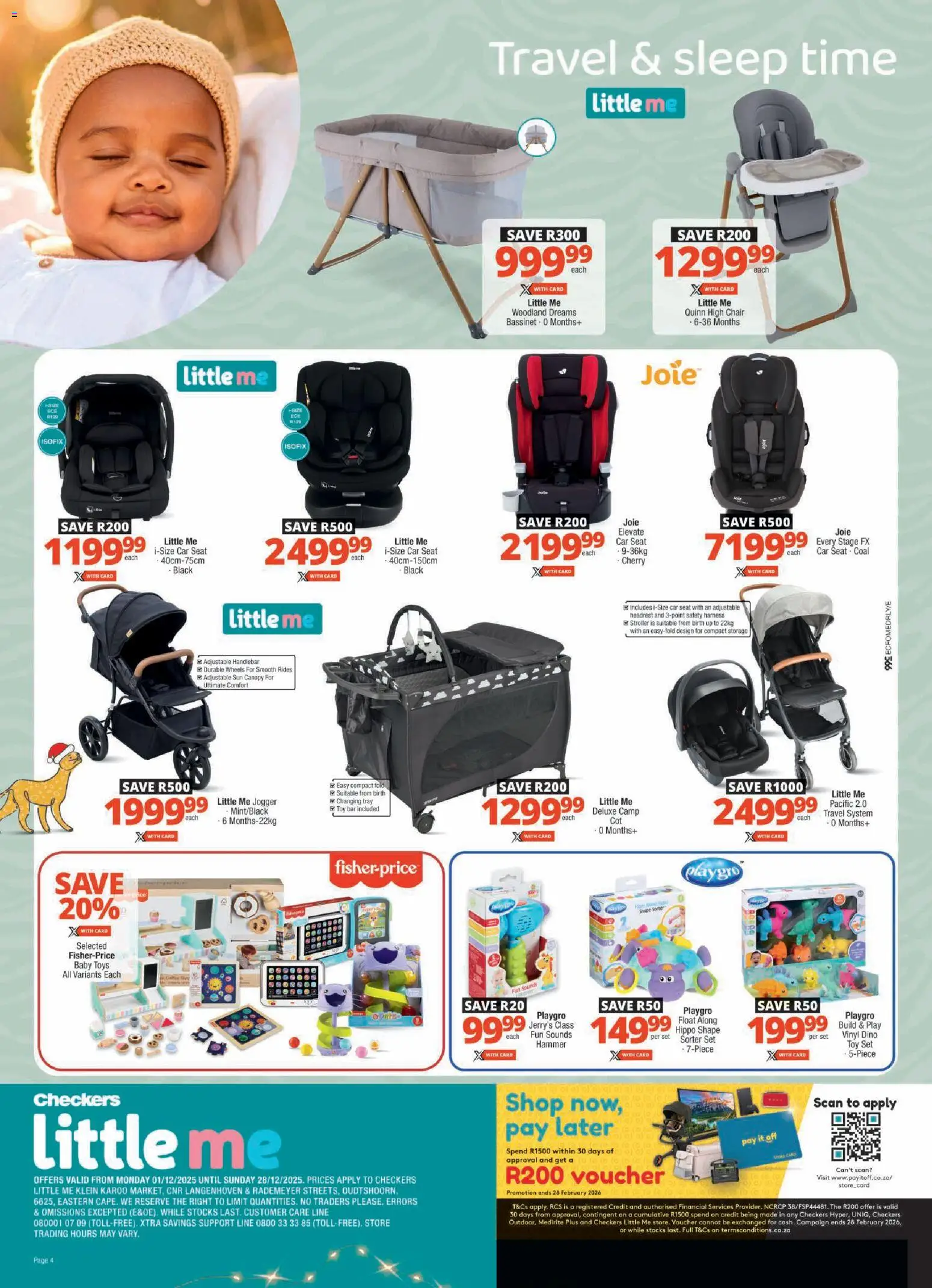 New Checkers catalogue – valid from 01.12.2025 | Page: 4 | Products: Jogger, Tray, Toys, Chair