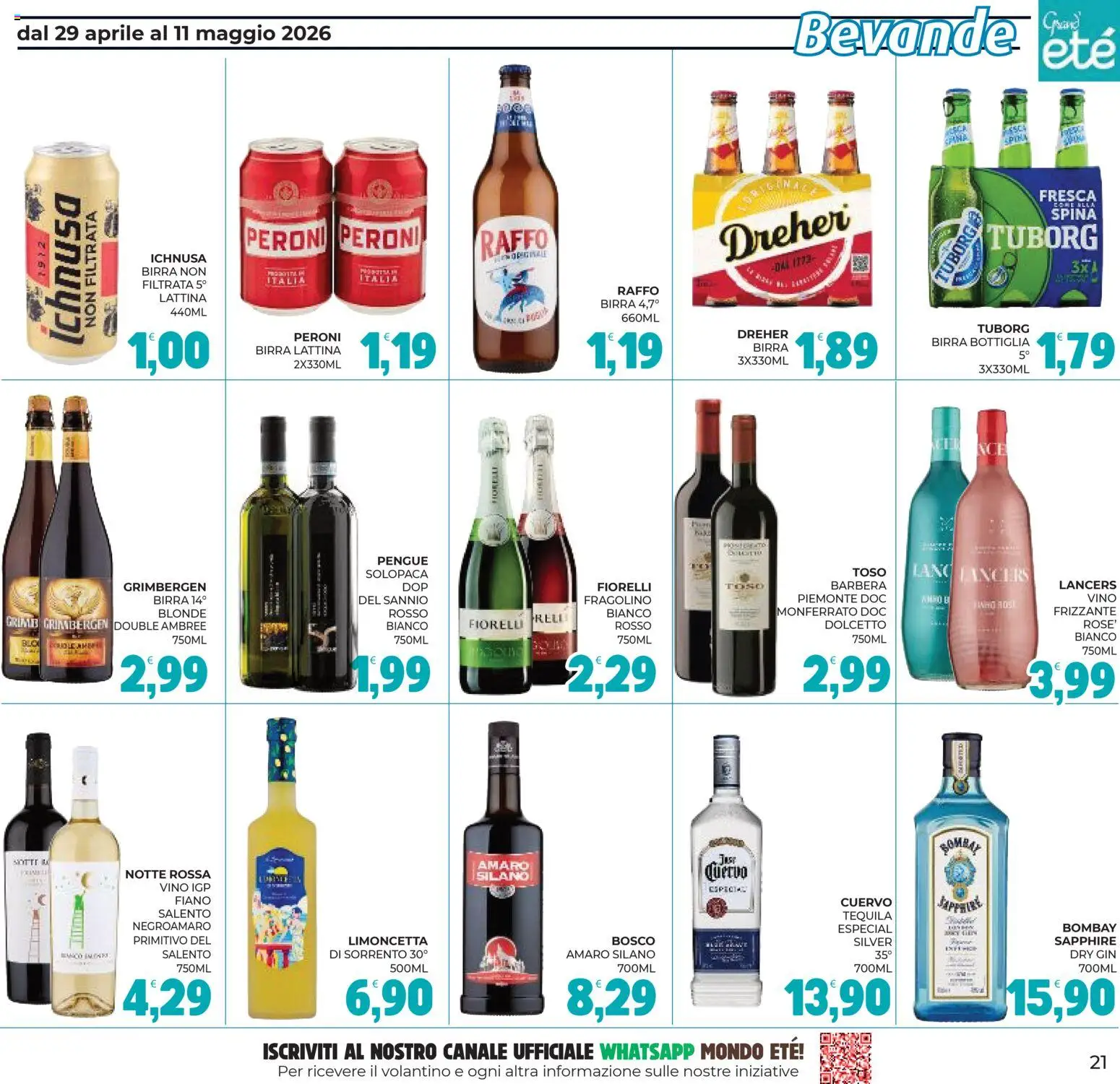 Volantino Eté del 29.04.2026 | Pagina: 21 | Prodotti: Gin, Vino, Tequila, Amaro