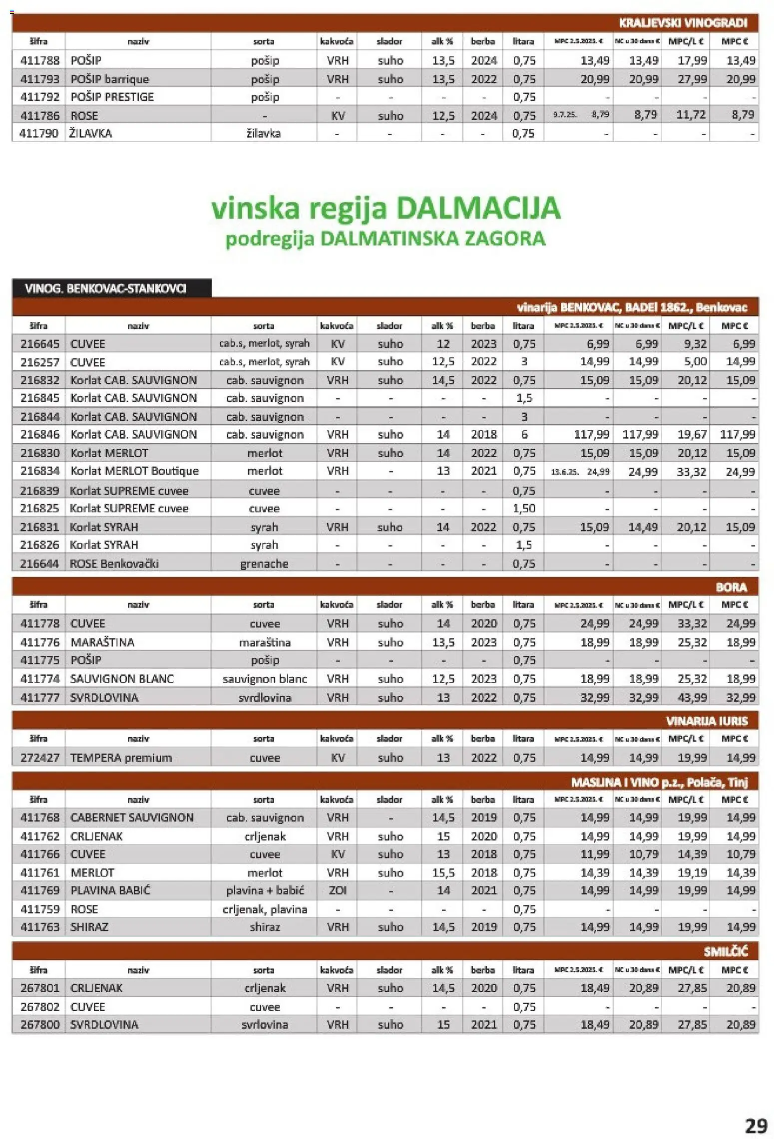 Vrutak katalog | vrijedi od 01.11.2025 | Stranica: 29 | Proizvodi: Korlat, Vino