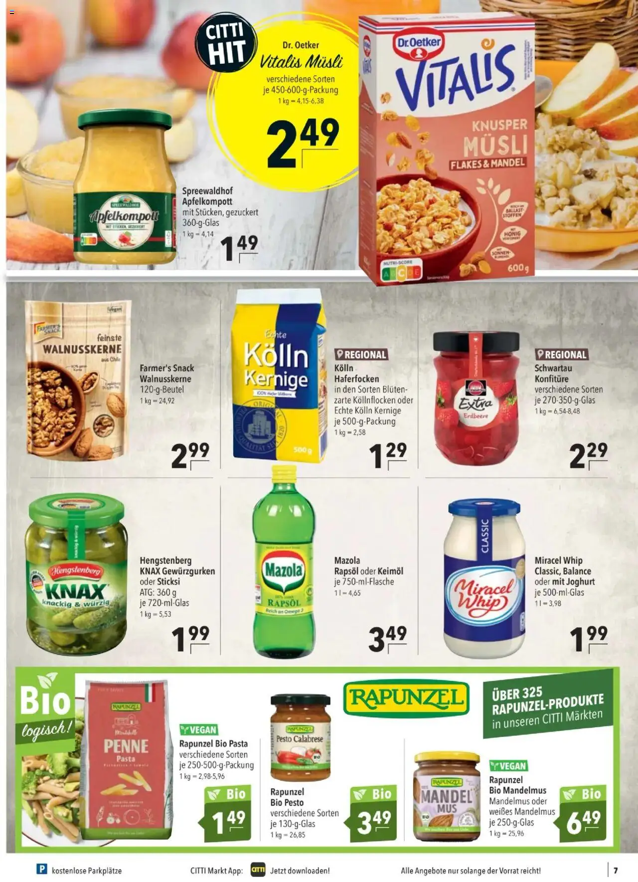 CITTI Tilbudsavis gyldig fra 06.08.2025 | Side: 7 | Produkter: Pasta, Pesto, Müsli