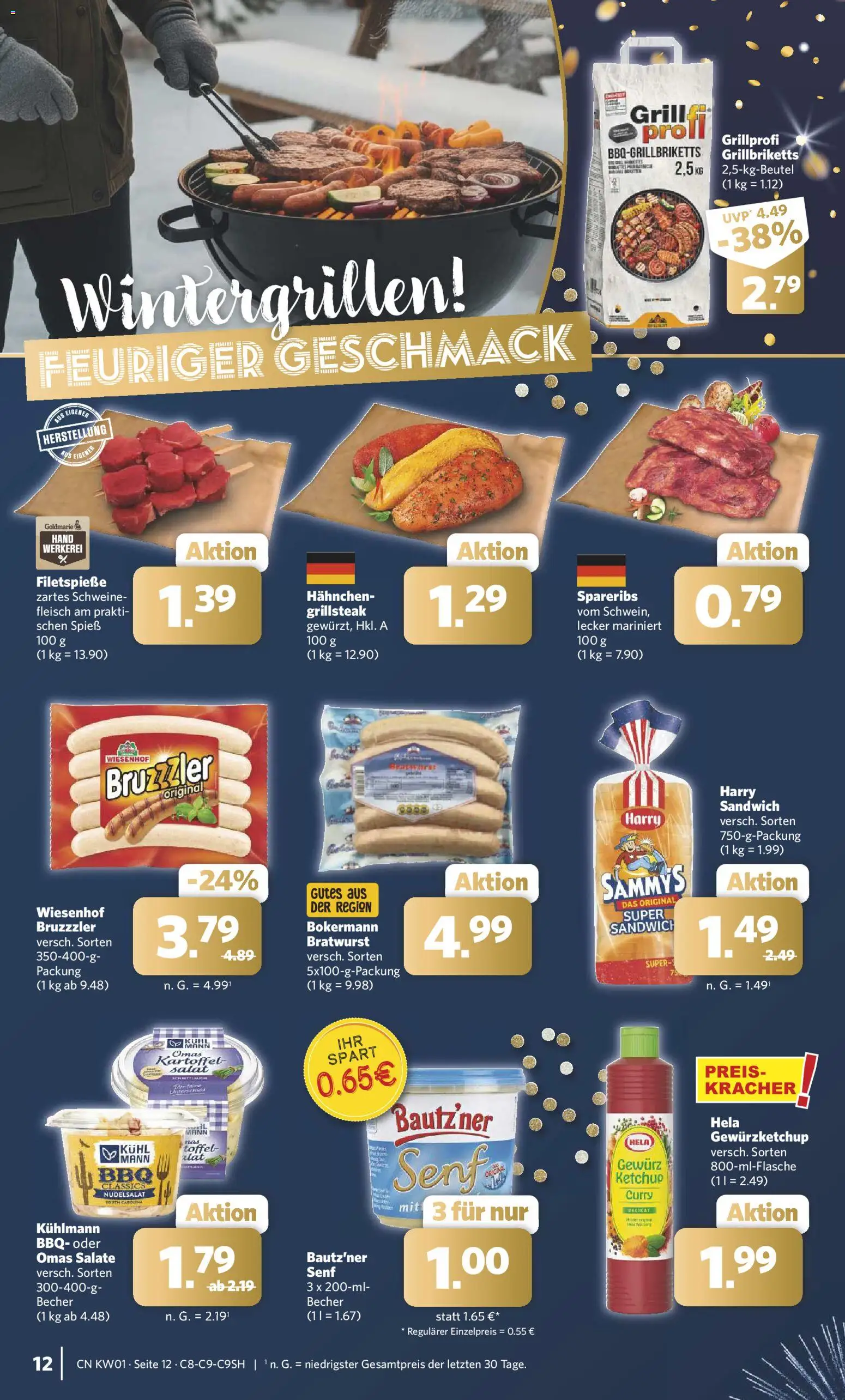 Combi Prospekt 	 – gültig ab 29.12.2025 | Seite: 12 | Produkte: Hahnchen, Ketchup, Fleisch, Salat
