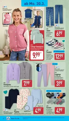 Aldi Prospekt 	 ab 30.03.2026 gültig | Seite: 21 | Produkte: Socken, Pyjama, Leggings, Strickjacke