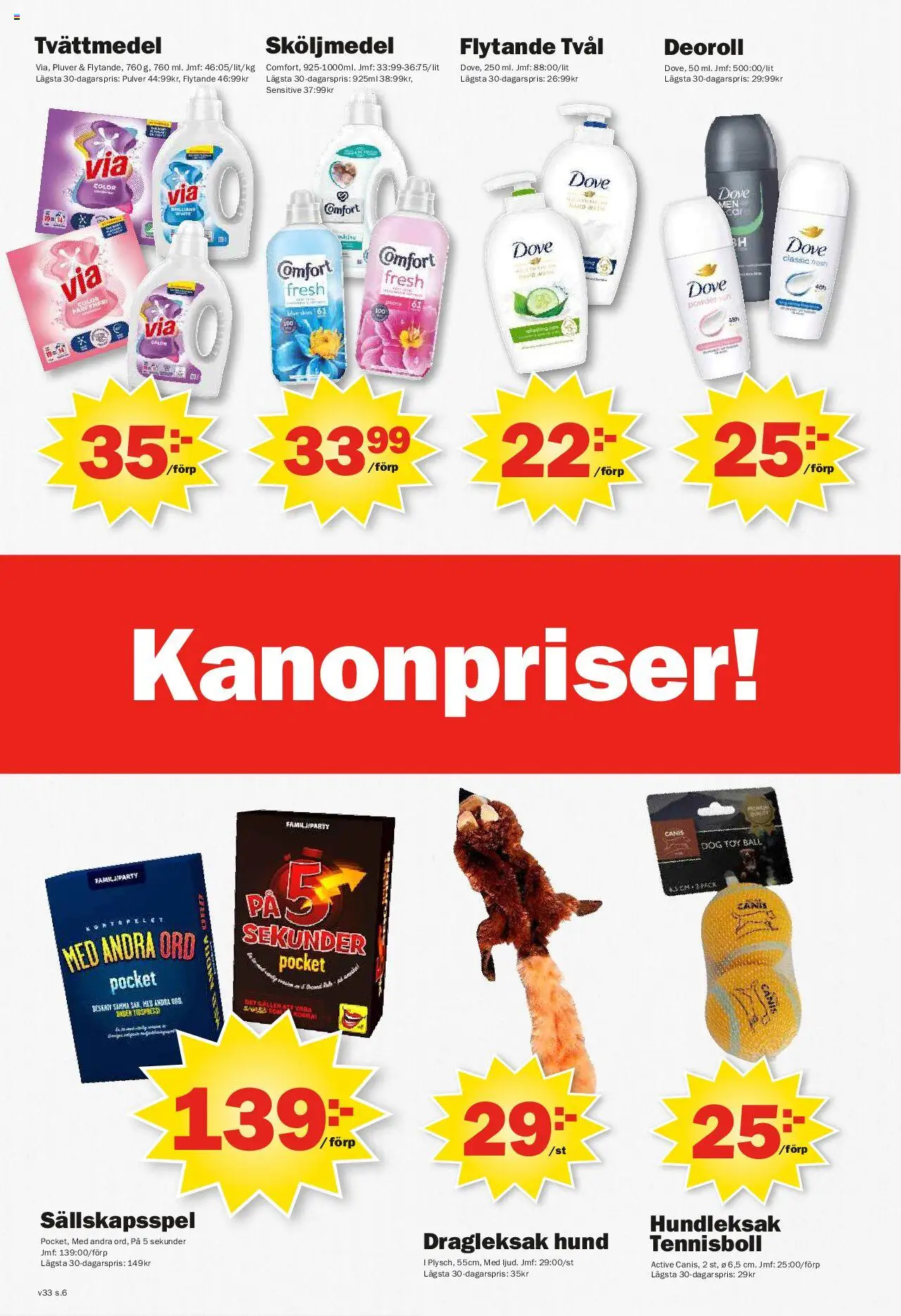Pekås reklamblad aktuell från 11.08.2025 | Sida: 6 | Produkter: Sällskapsspel, Tvål, Tvättmedel, Sköljmedel
