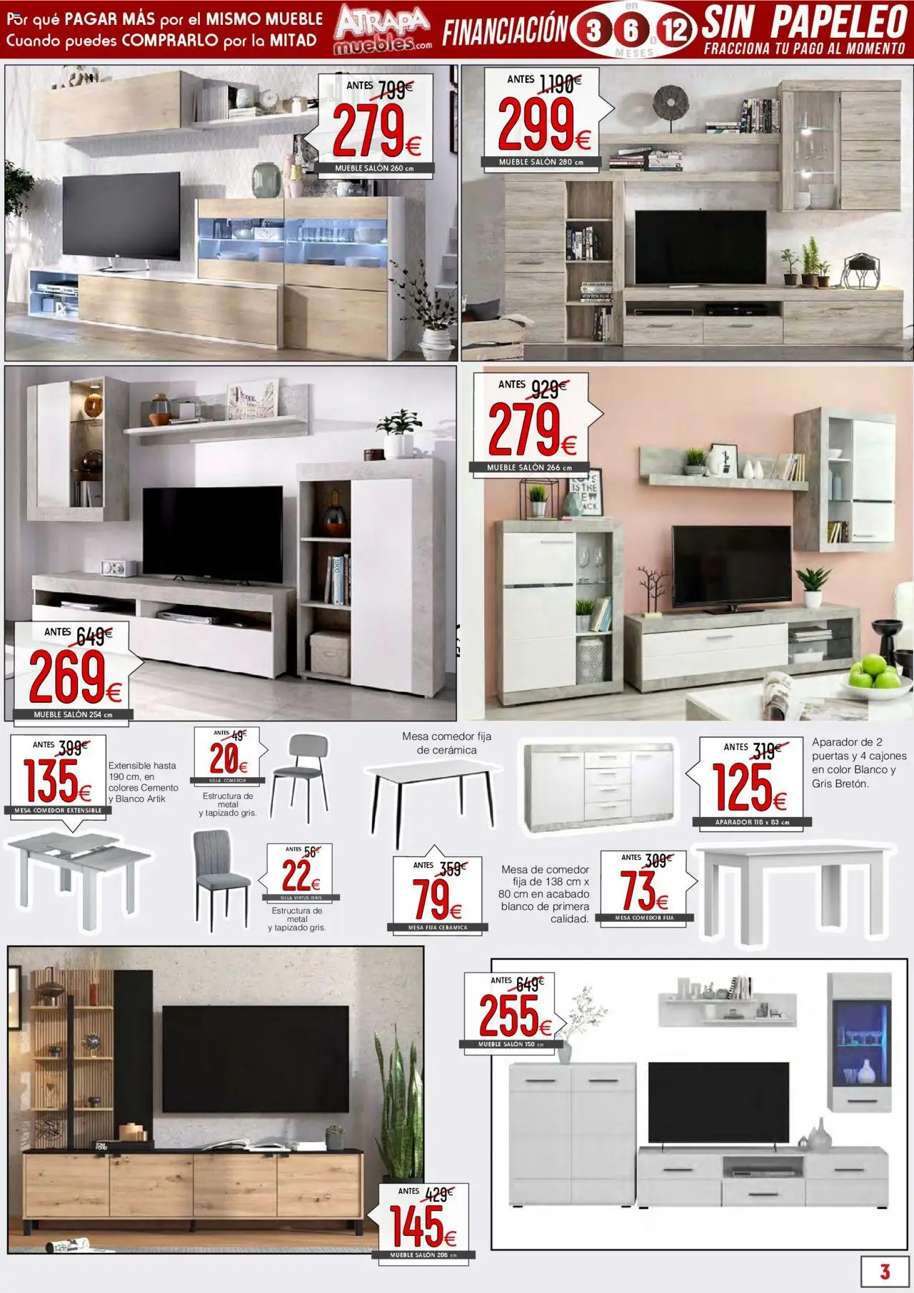 Atrapa Muebles folleto │ válido desde el 01.10.2025 | Página: 3 | Productos: Mesa, Silla, Aparador