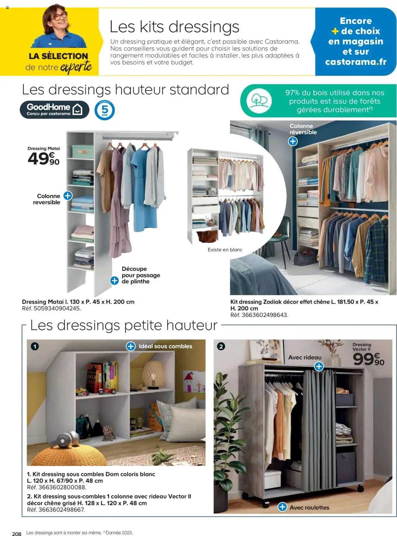 {H1} | Page: 208 | Produits: Kit dressing, Plinthe, Dressing, Rideau