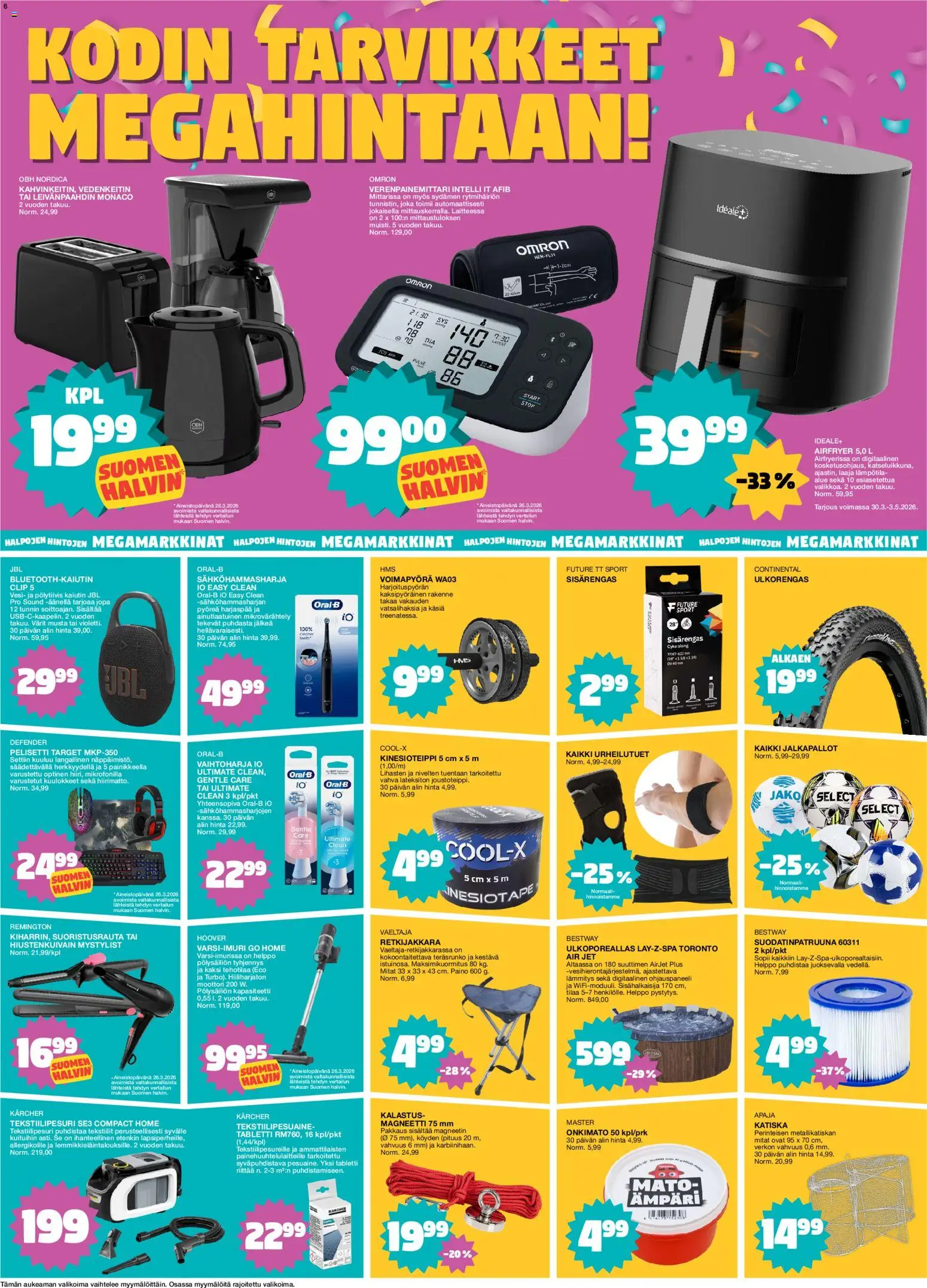 Tokmanni tarjoukset – voimassa 13.04.2026 alkaen | Sivu: 6 | Tuotteet: Vedenkeitin, Magneetti, Ämpäri, Tabletti
