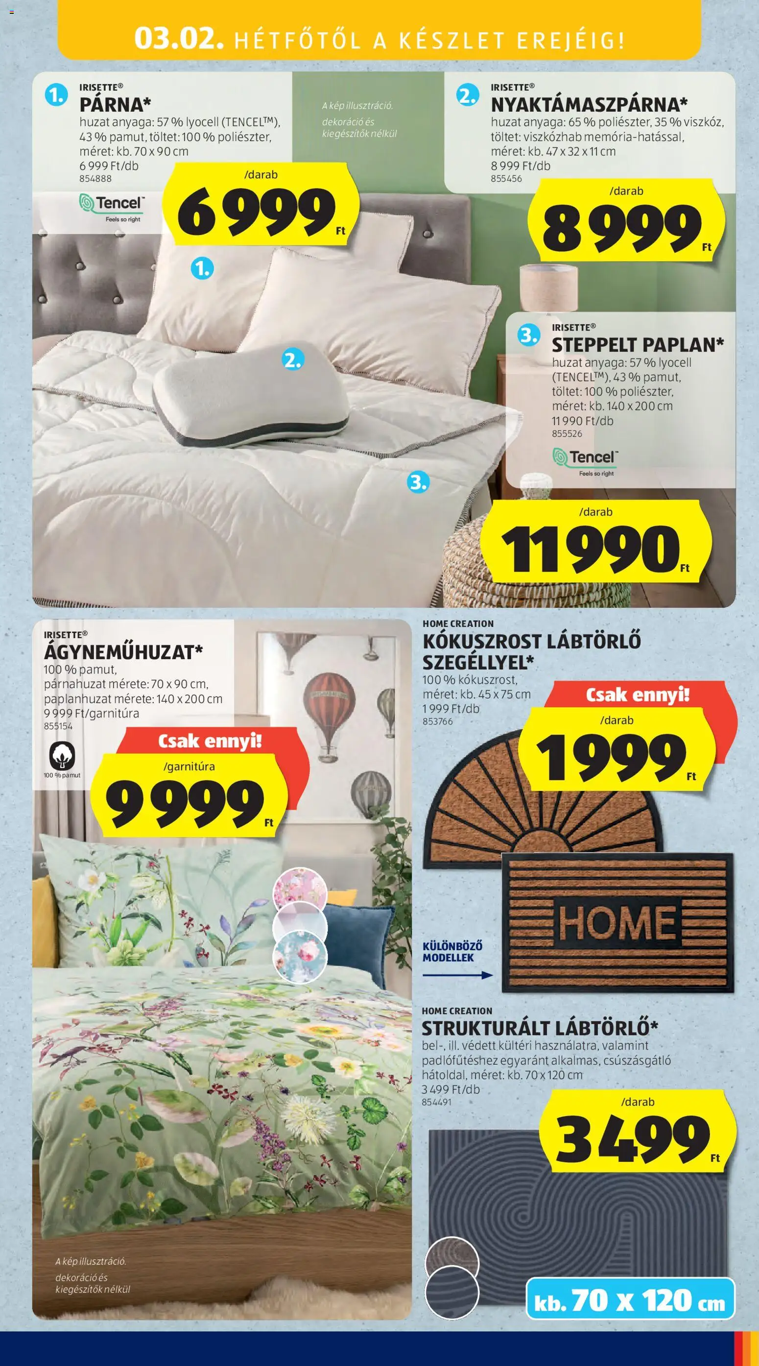 Aldi akciós ujság - amely érvényes a következő dátumtól: 26.02.2026 | Oldal: 47 | Termékek: Párnahuzat, Lábtörlő, Dekoráció, Só