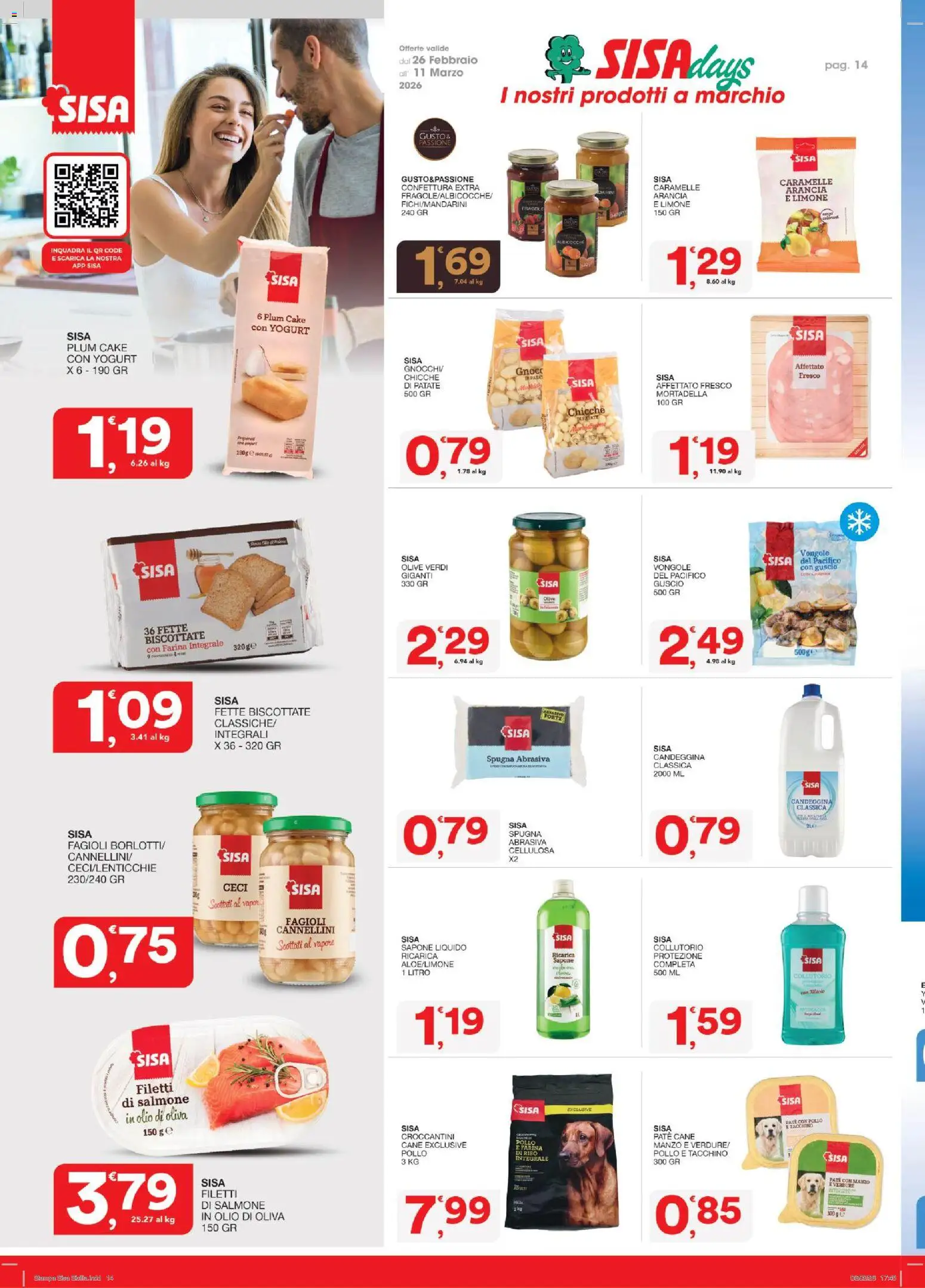 Volantino SISA del 26.02.2026 | Pagina: 14 | Prodotti: Spugna, Vongole, Fagioli, Limone