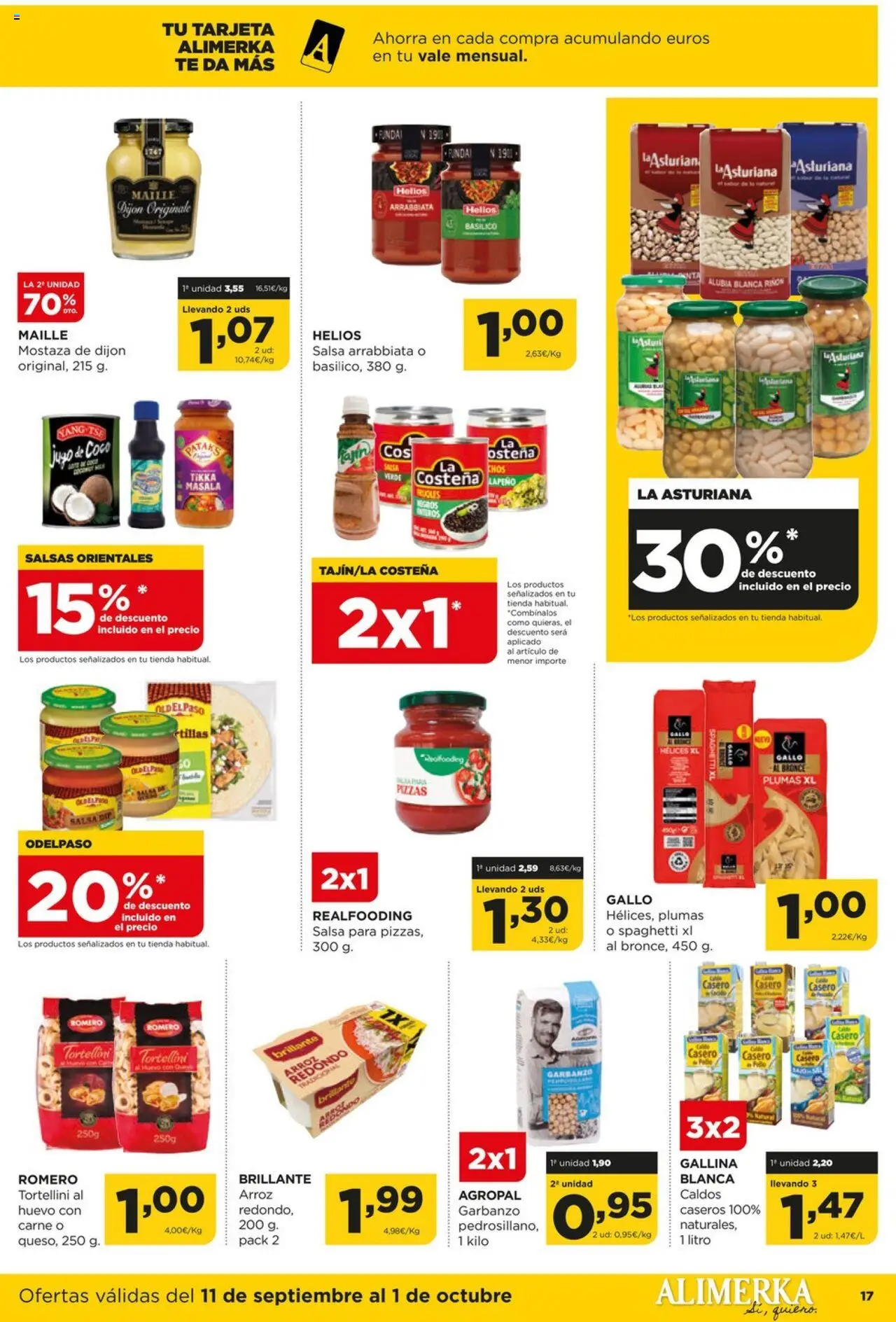 Alimerka folleto Castilla y León │ válido desde el 11.09.2025 | Página: 17 | Productos: Jugo, Arroz, Τυρόπιτα, Té