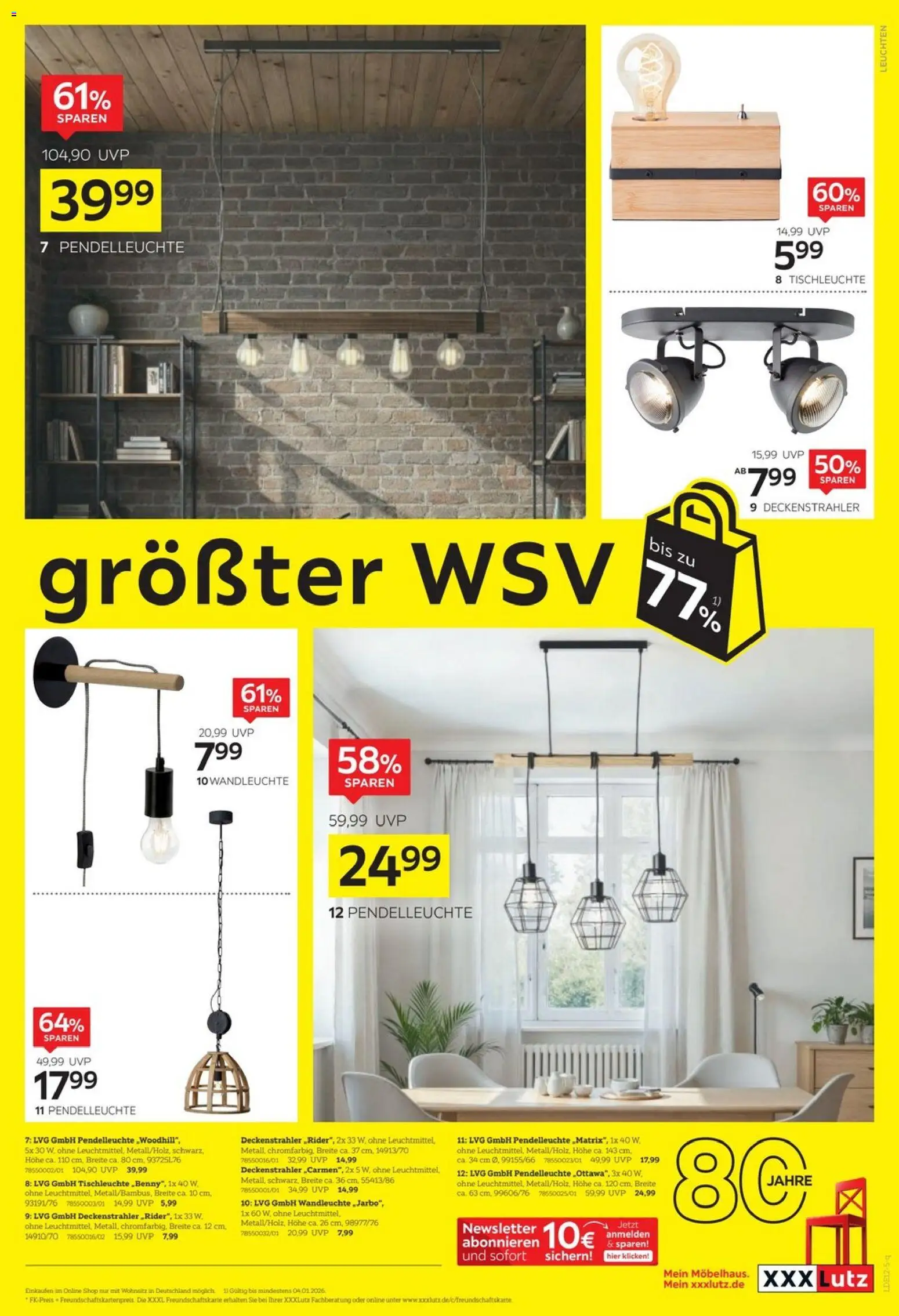 XXXL Lutz - Deutschlands größter WSV – gültig ab 20.12.2025 | Seite: 17 | Produkte: Wandleuchte