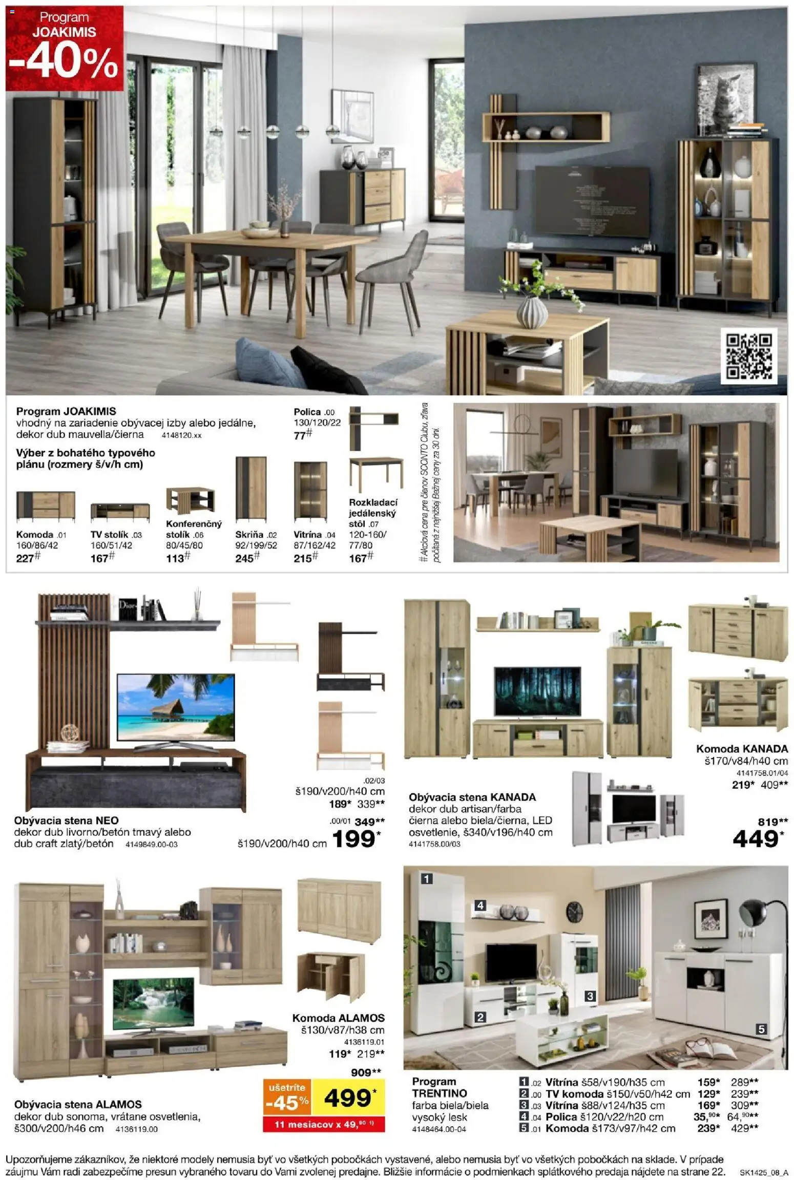 Nové Sconto nábytok akcie – leták je platný od 05.11.2025 | Strana: 8 | Produkty: Tv, Tv stolik, Skriňa, Stôl