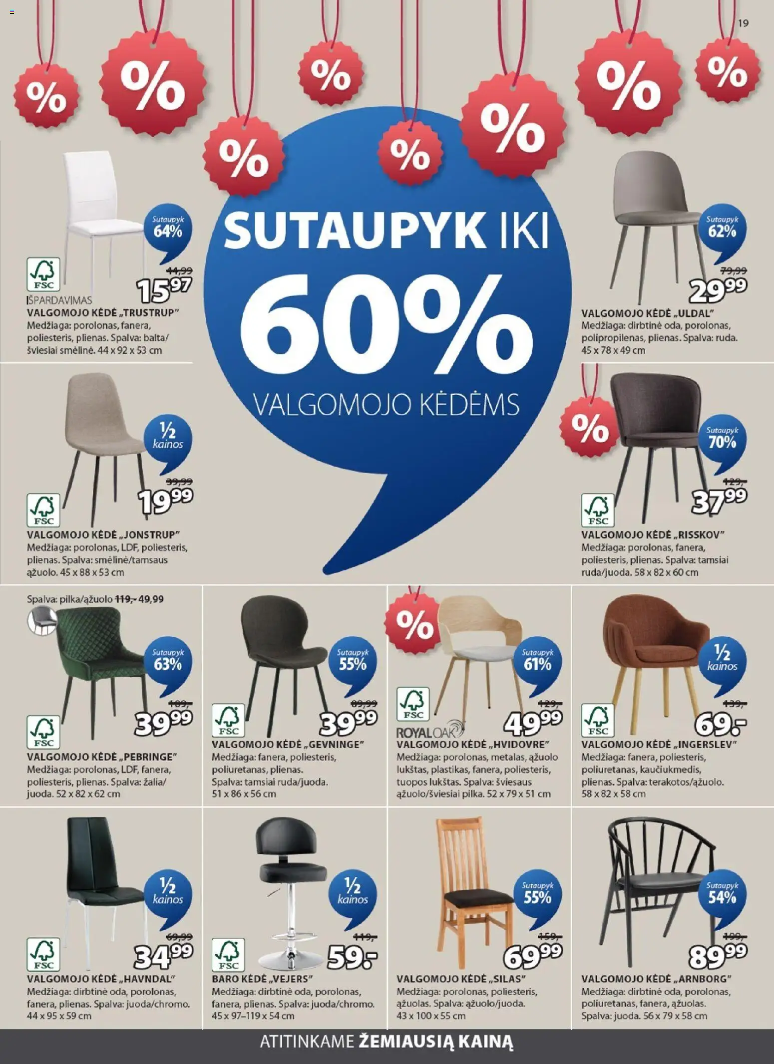 JYSK akcijos nuo 06.01.2026 | Puslapis: 19 | Prekių: Kėdė