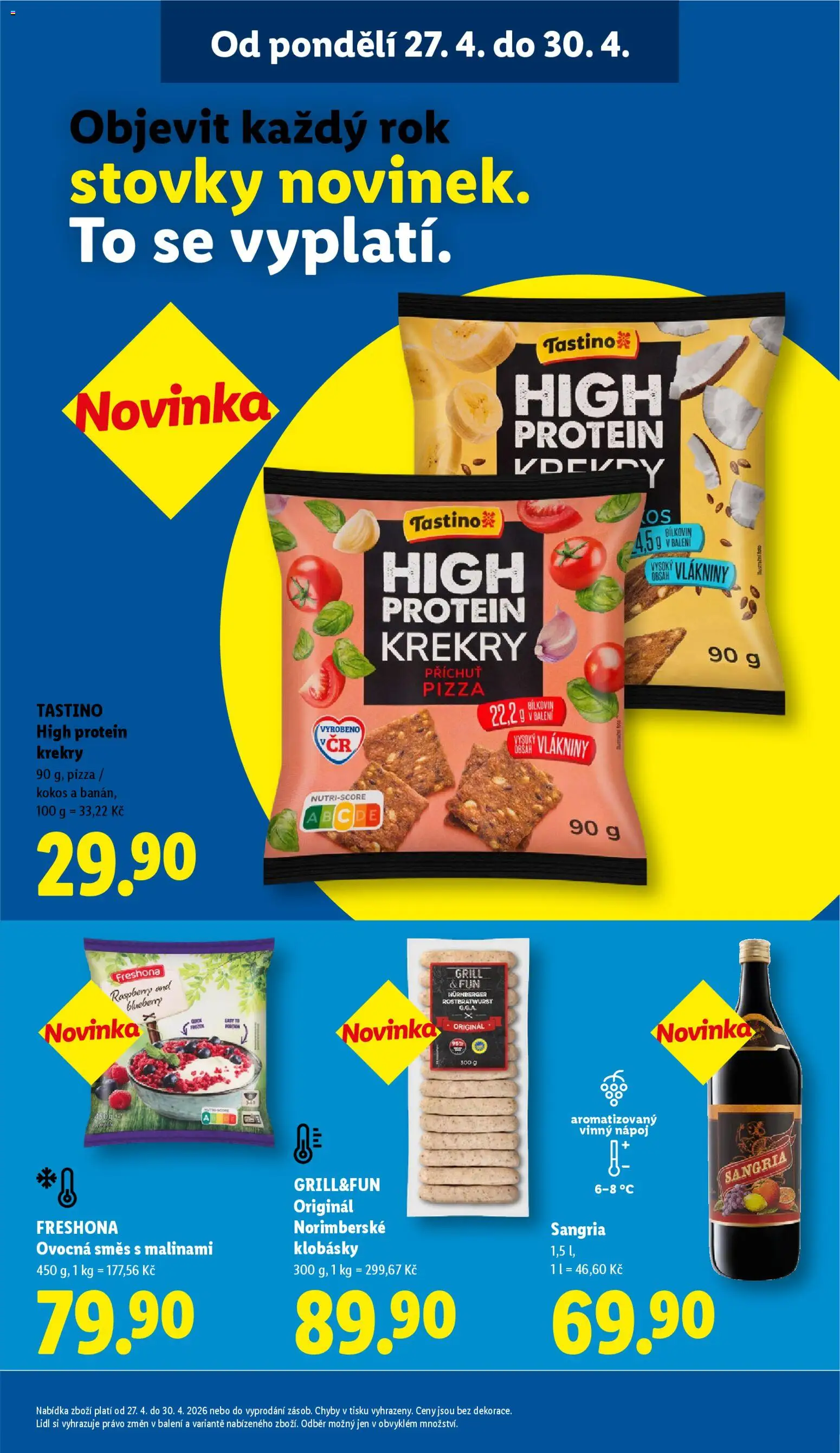 Lidl leták od 27.04.2026 | Strana: 32 | Produkty: Pizza, Sangria, Banán, Klobásky