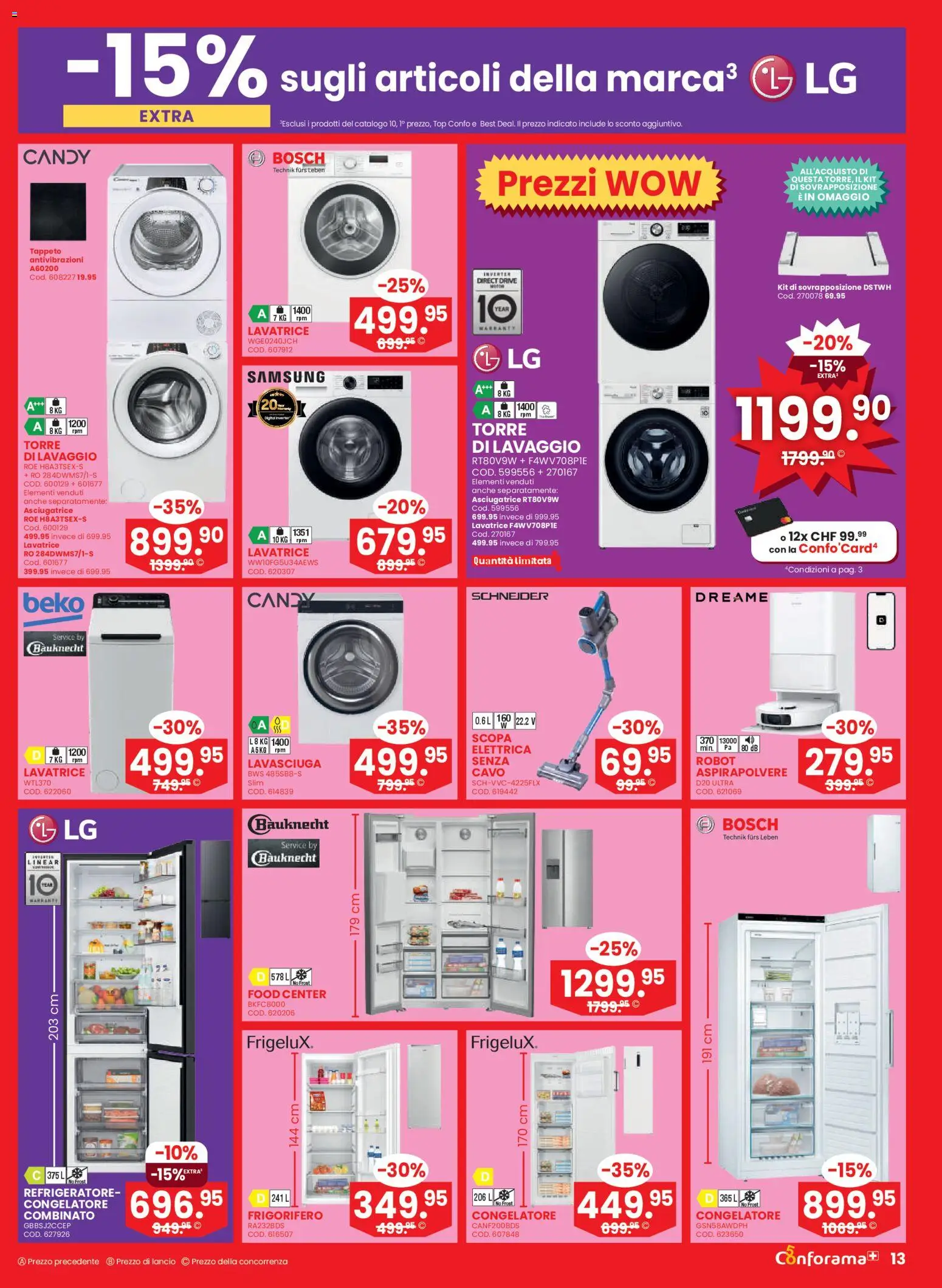 Conforama aktionen IT – gültig ab 11.03.2026 | Seite: 13 | Produkte: Top, Samsung, Bosch, LG