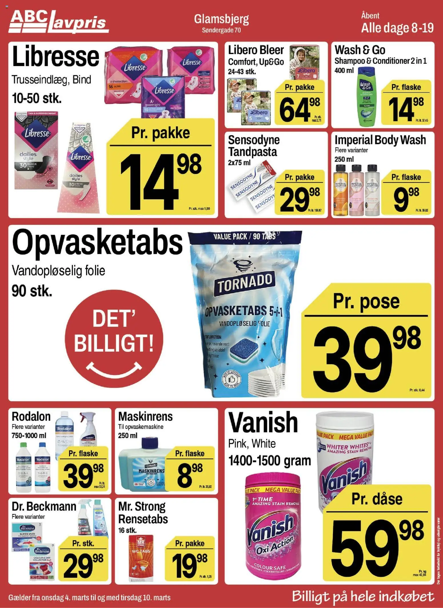 Abc Lavpris tilbudsavis – gyldig fra 04.03.2026 | Side: 10 | Produkter: Shampoo, Tandpasta, Opvaskemaskine