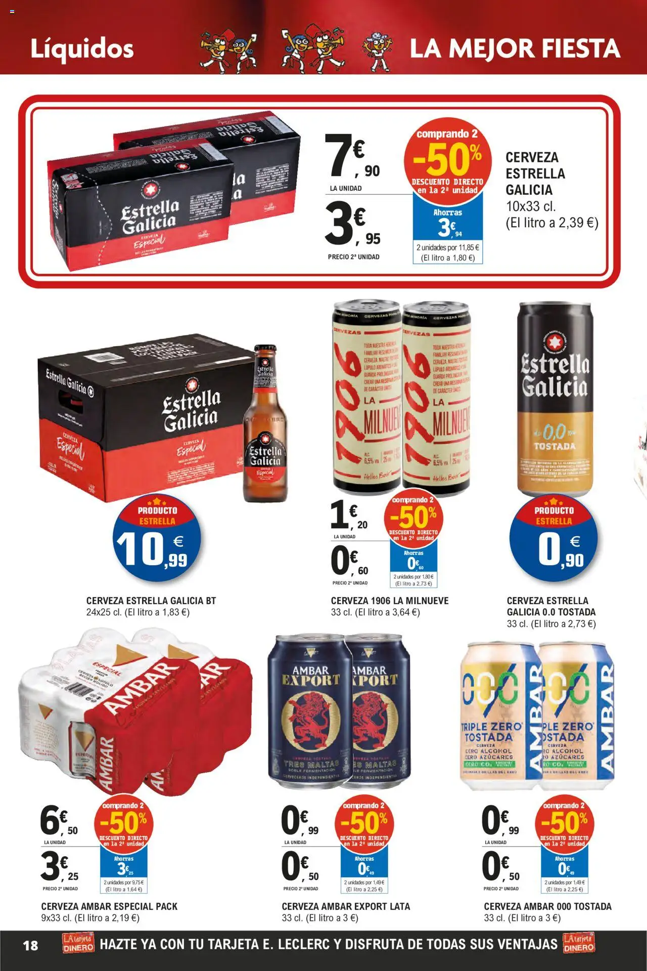 E.Leclerc - Descubre la Calidad y Frescura  │ válido desde el 18.06.2025 | Página: 18 | Productos: Cerveza
