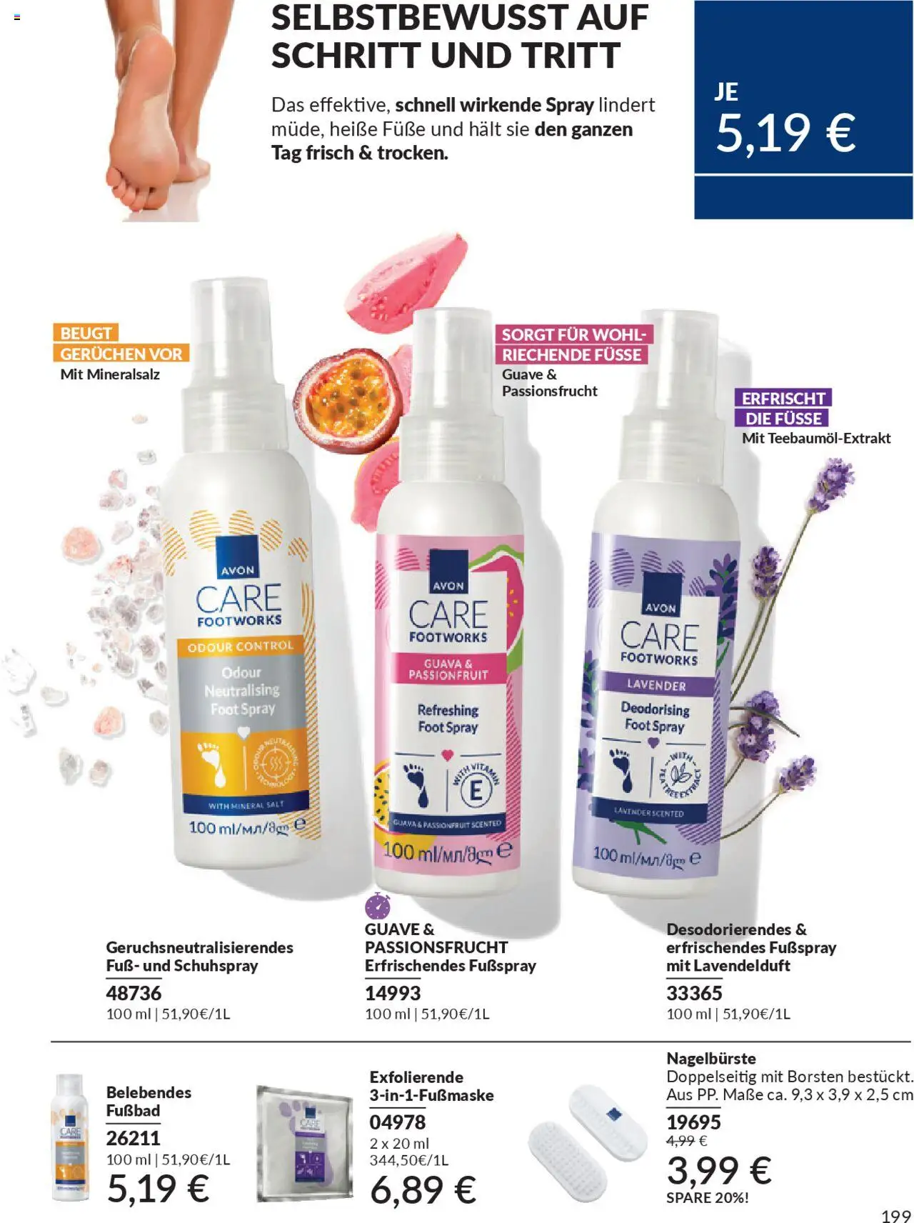 AVON Katalog Oktober 2025 – gültig ab 01.10.2025 | Seite: 201 | Produkte: Fußbad, Fußspray
