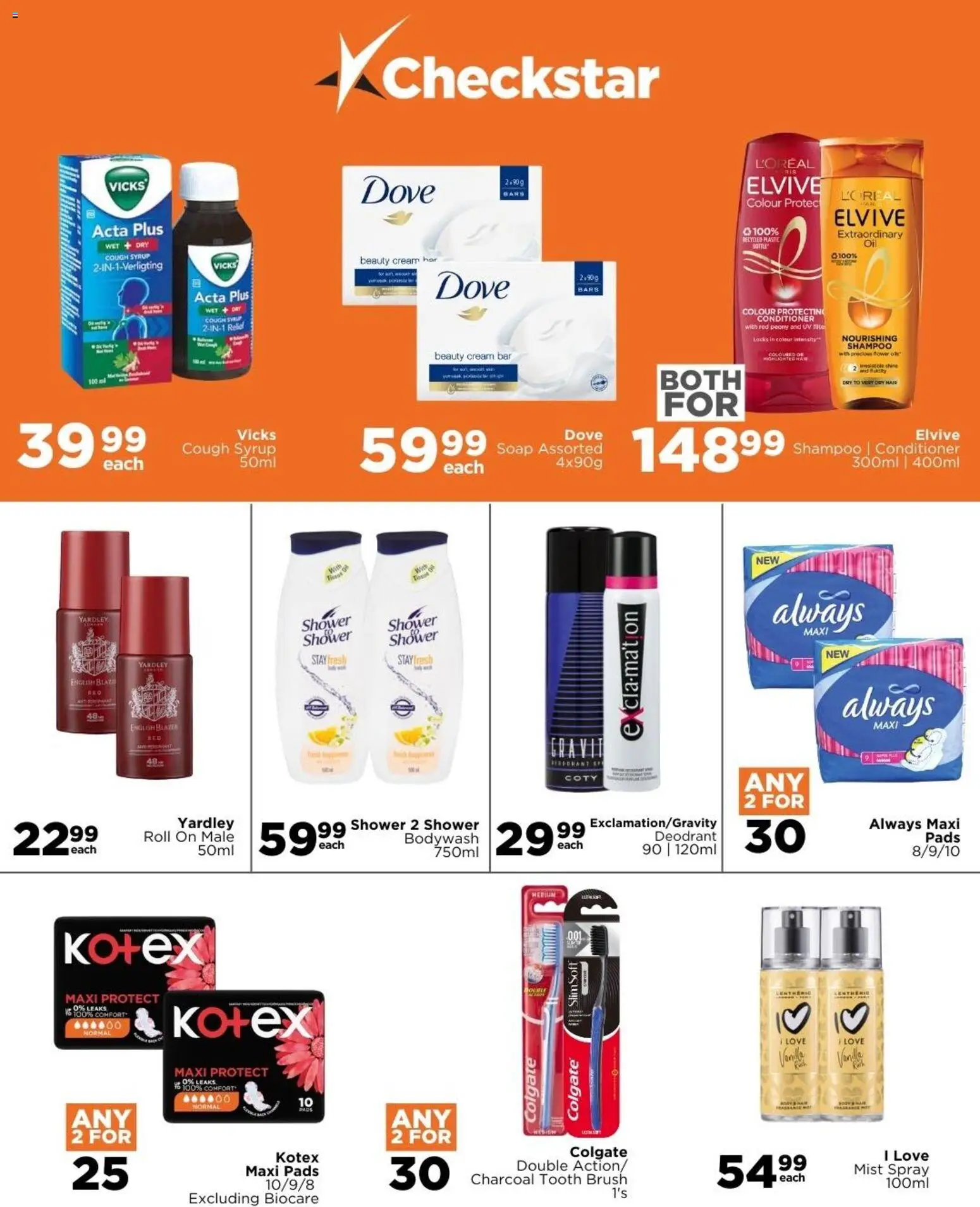 New Check Star catalogue – valid from 11.03.2026 | Page: 7 | Products: Shower, Cough syrup, Soap, Tooth brush
