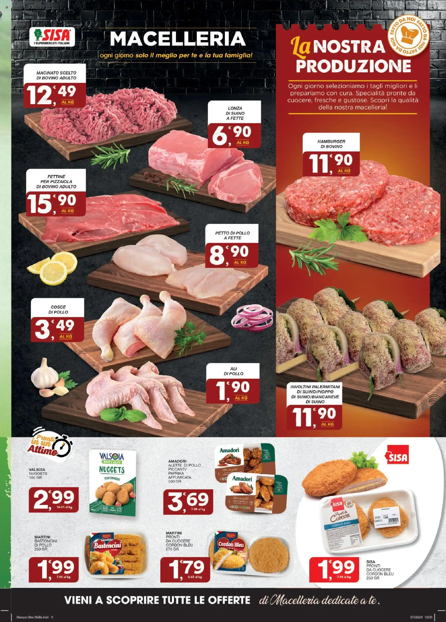 Volantino SISA del 12.03.2026 | Pagina: 3 | Prodotti: Petto di Pollo, Nuggets, Cosce di pollo, Macinato