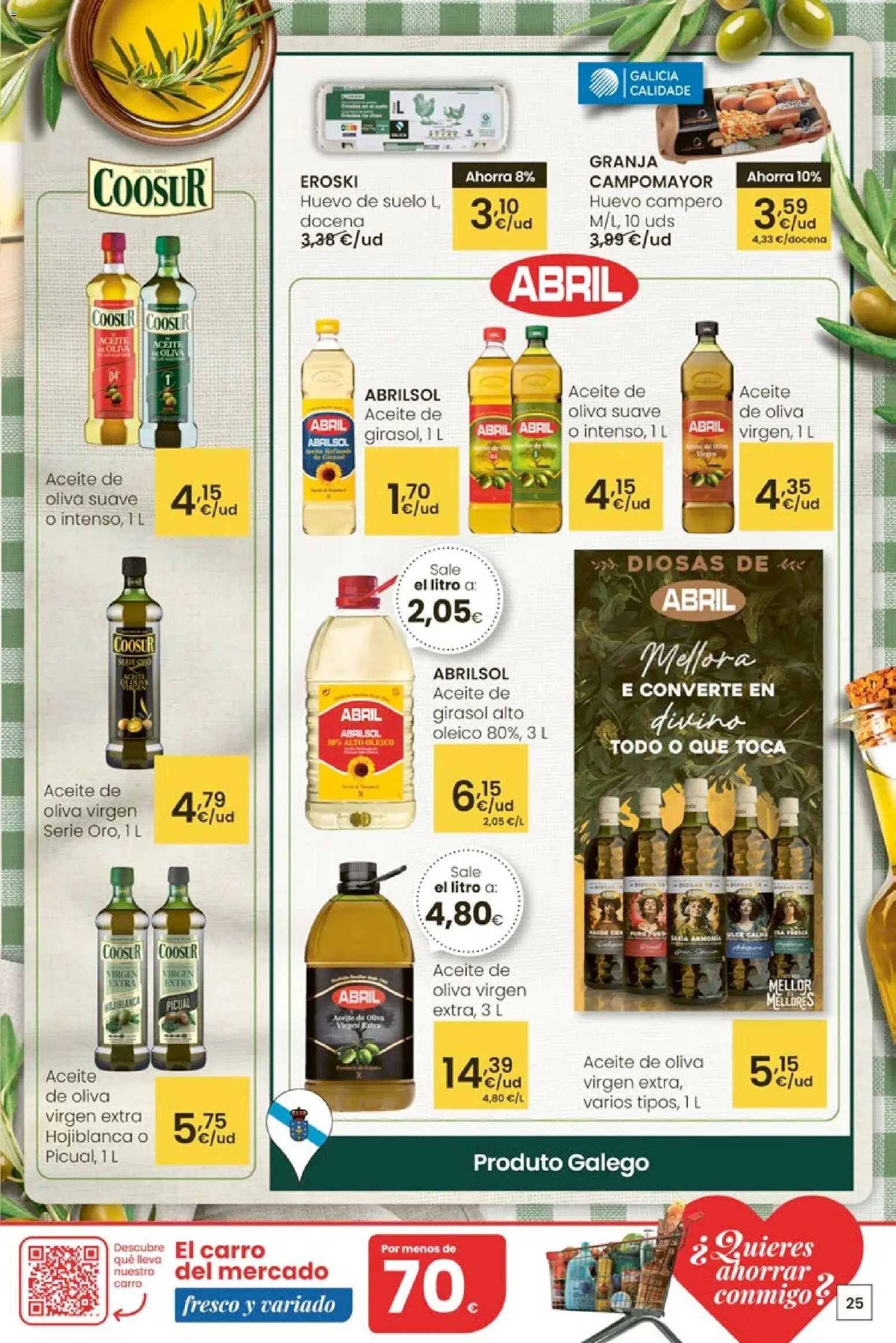 Eroski ¿Quieres ahorrar conmigo? │ válido desde el 26.03.2026 | Página: 25 | Productos: Aceite, Aceite de oliva