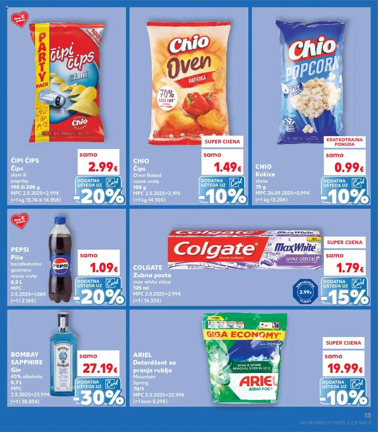 Kaufland katalog | vrijedi od 15.10.2025 | Stranica: 13 | Proizvodi: Pepsi, Deterdžent za pranje rublja, Čips, Pasta