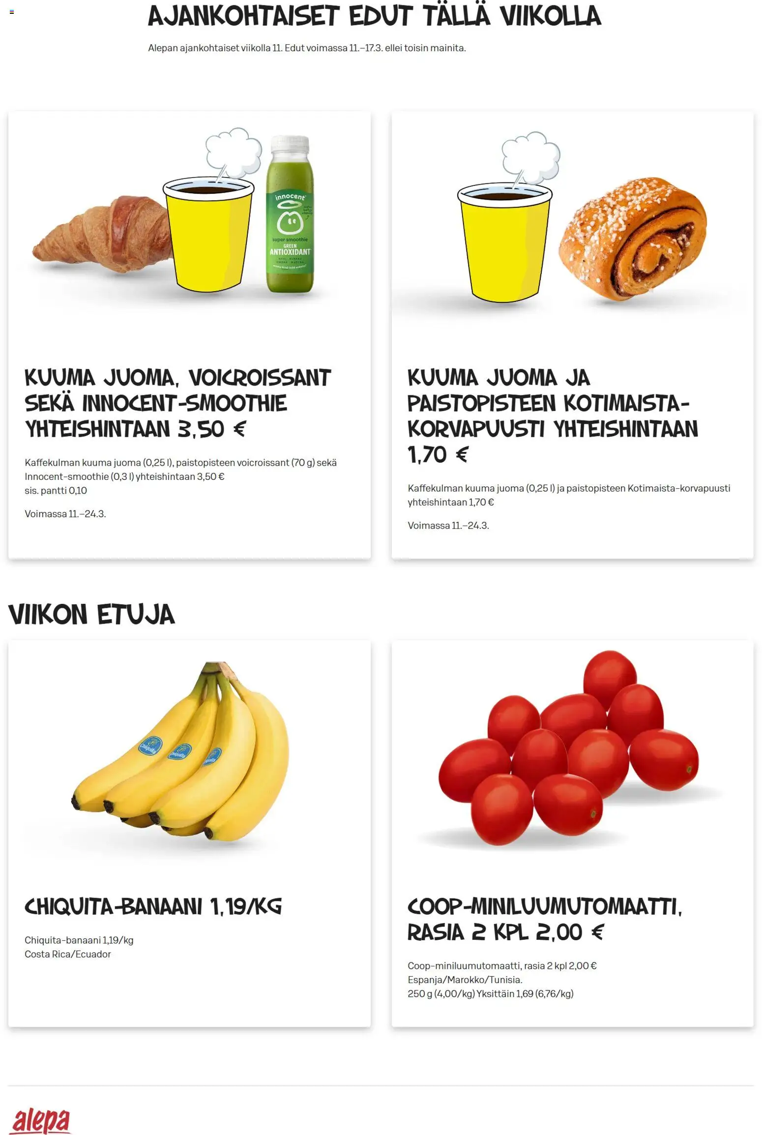 Alepa tarjoukset – voimassa 11.03.2026 alkaen | Sivu: 1