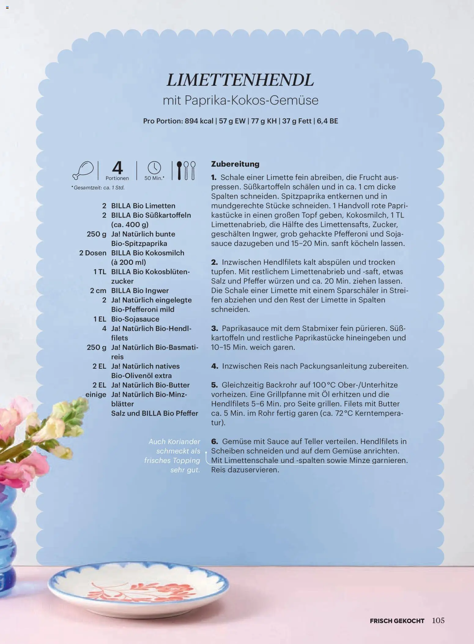 Billa Frisch Gekocht gültig ab 01.05.2026 | Seite: 105 | Produkte: Gemüse, Pfeffer, Limette, Reis