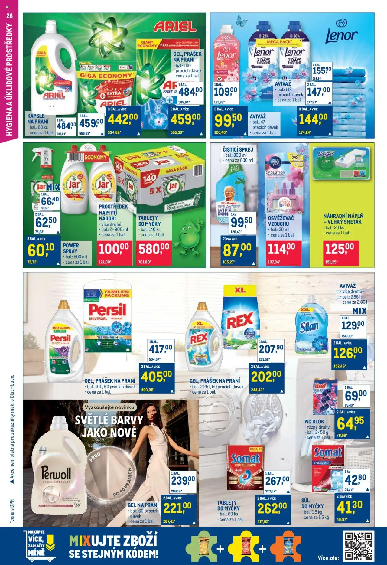 Makro leták - Pro milovníky jídla od 21.05.2025 | Strana: 26 | Produkty: Prášek na praní, Lenor, Nádobí, Silan