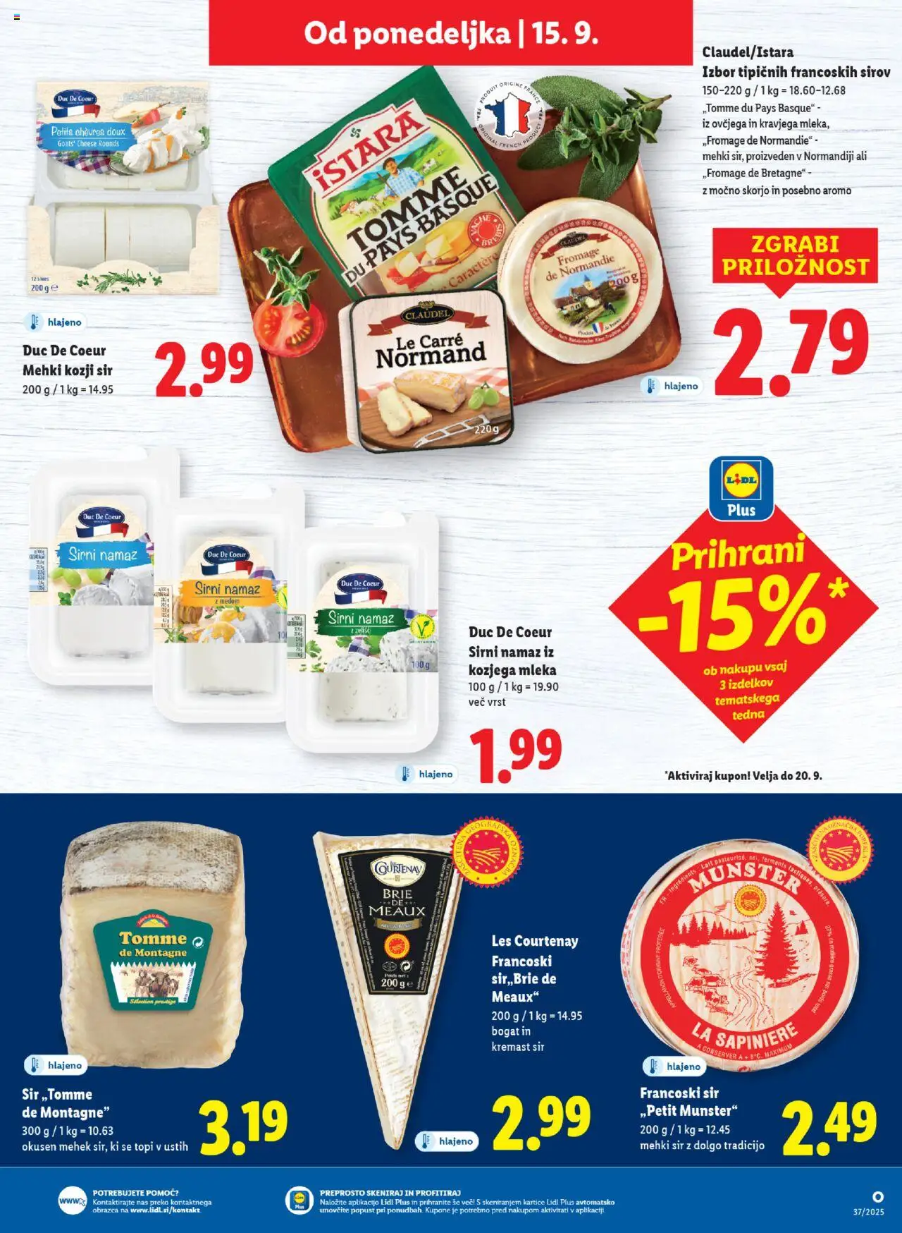 Novi Lidl katalog ponudbe – veljaven od 11.09.2025 | Stran: 39 | Izdelki: Sirni namaz, Namaz, Sir