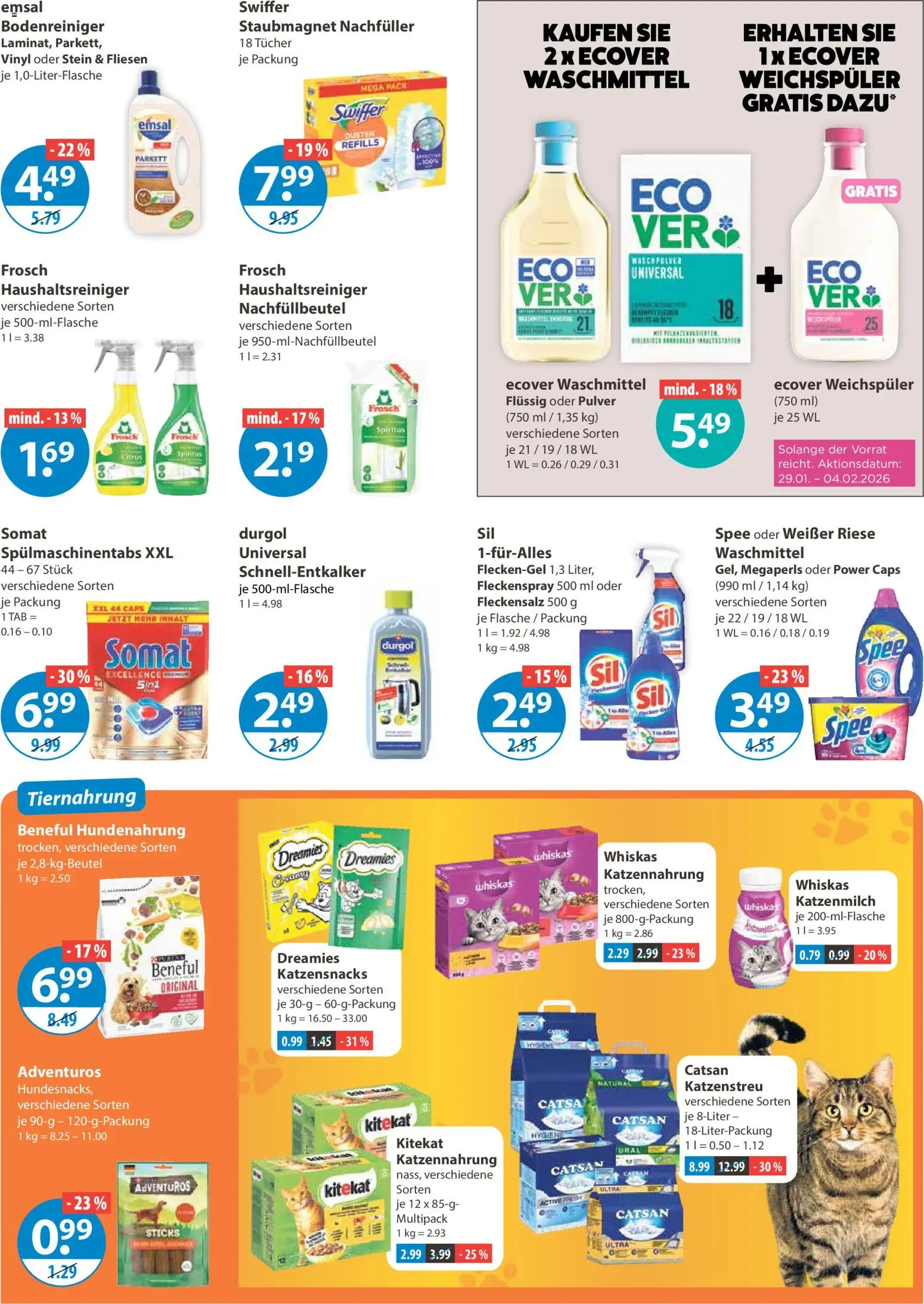 V-Markt - Schwaben / Oberbayern – gültig ab 29.01.2026 | Seite: 11 | Produkte: Catsan, Waschpulver, Tee, Swiffer