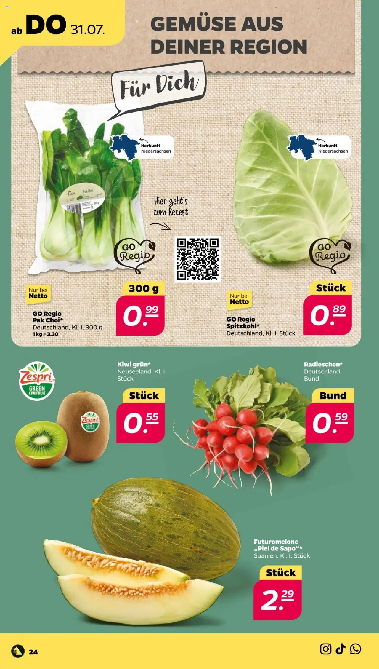 Netto Prospekt 	 - gültig ab dem 28.07.2025 | Seite: 26 | Produkte: Gemüse, Kiwi