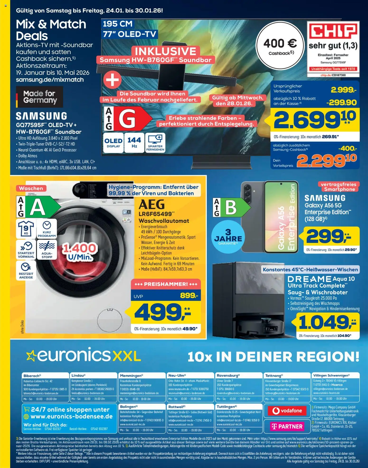 Euronics Prospekt 	 – gültig ab 24.01.2026 | Seite: 12 | Produkte: Navigation, Samsung, Smartphone, Fernseher