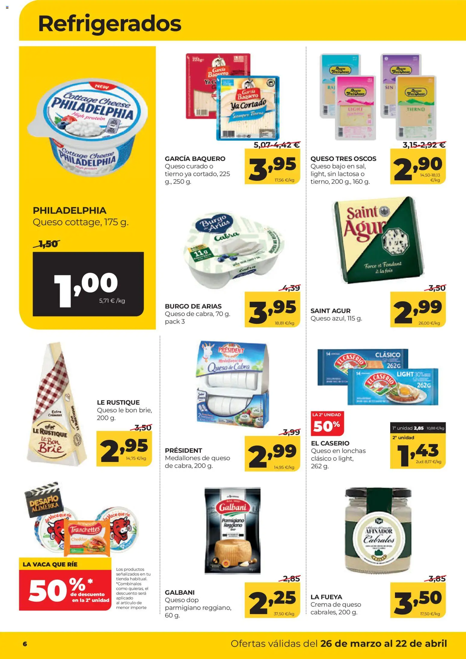 Alimerka folleto Asturias │ válido desde el 26.03.2026 | Página: 6 | Productos: Medallones, Queso, Crema