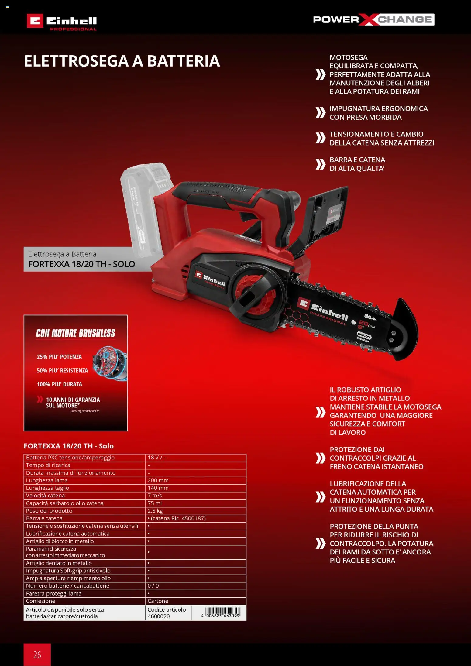 Volantino Einhell del 17.03.2026 | Pagina: 28 | Prodotti: Motosega, Batteria, Batterie, Caricabatterie