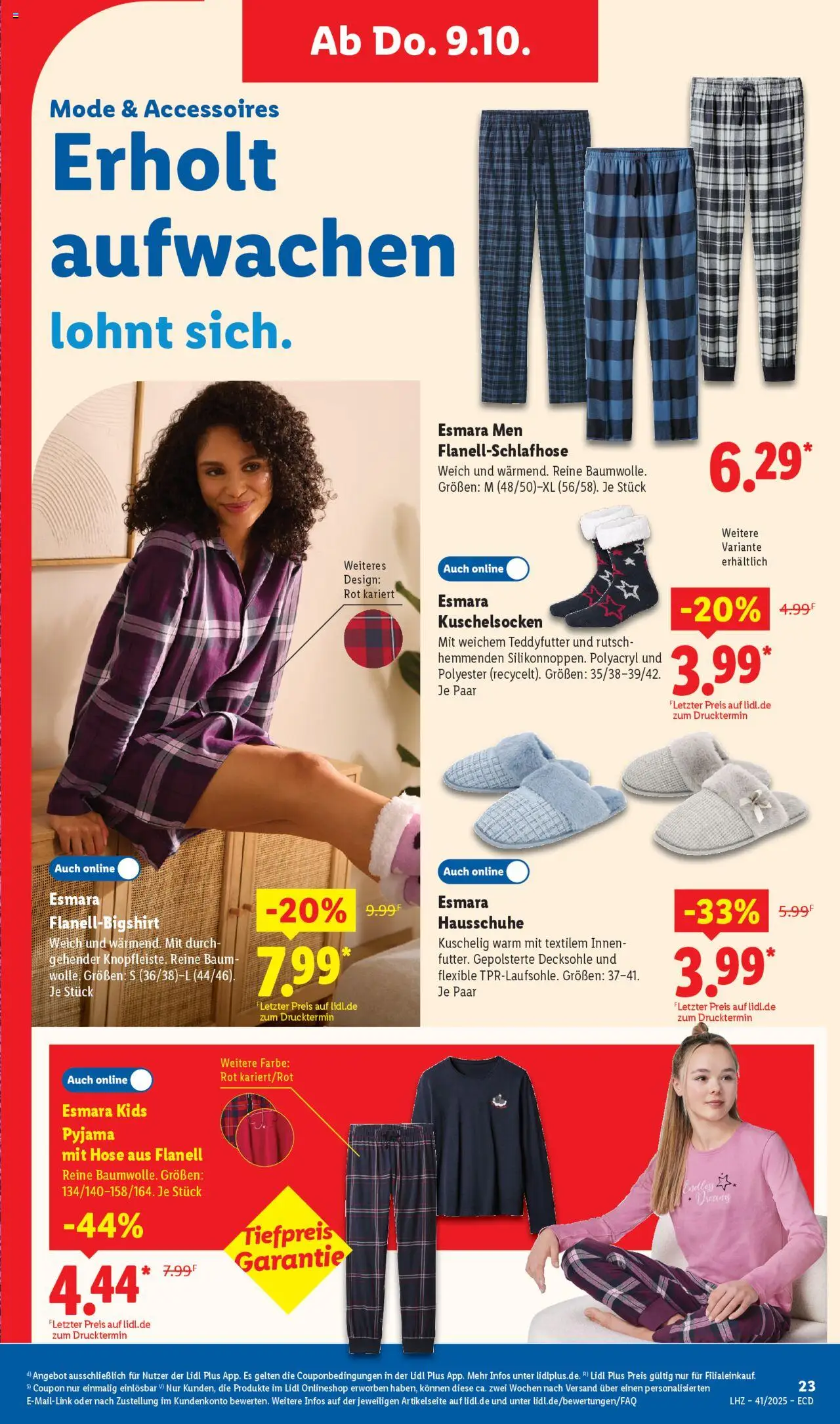 Lidl Prospekt Gundelsheim – gültig ab 06.10.2025 | Seite: 17 | Produkte: Hose, Pyjama, Hausschuhe