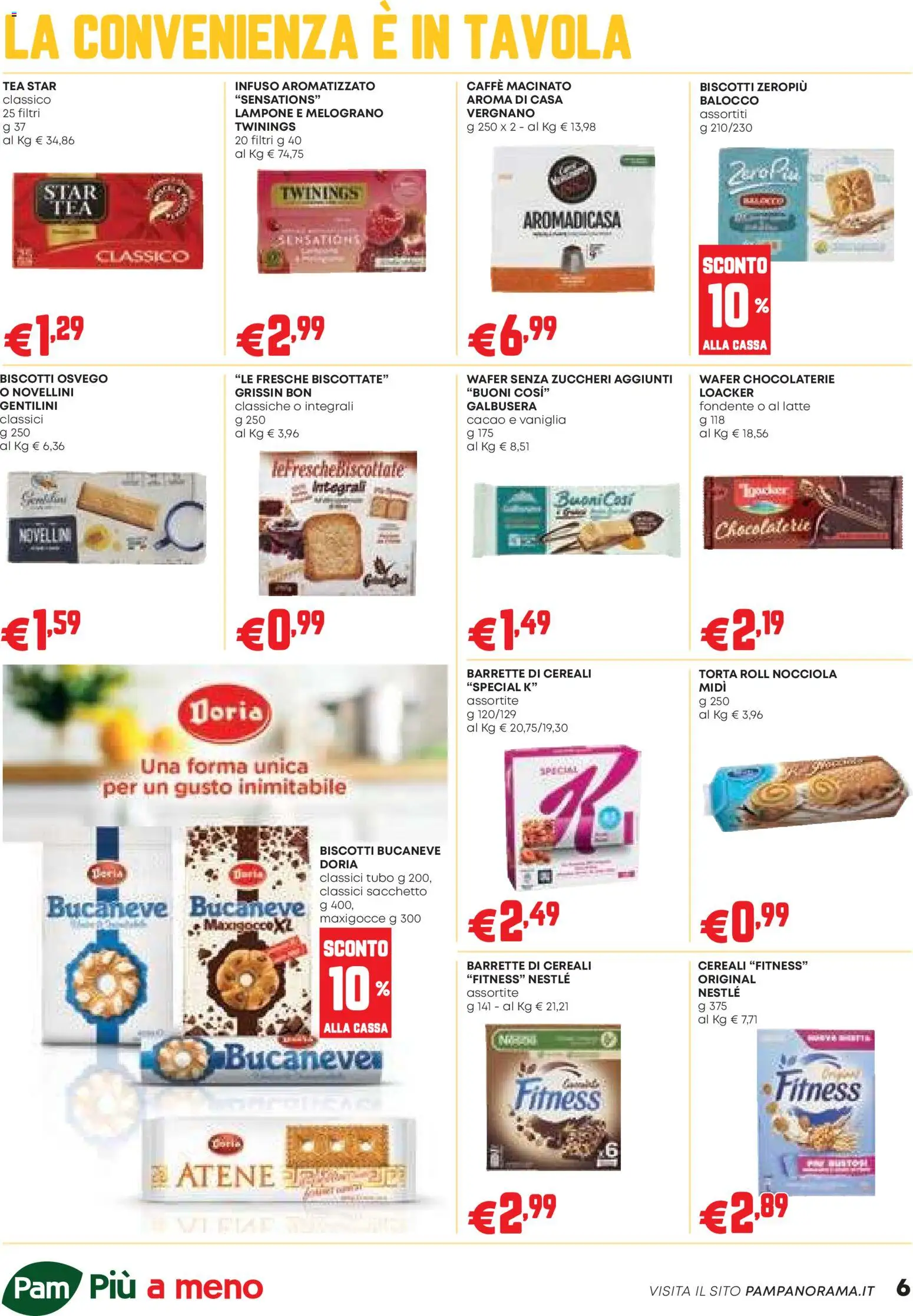 Volantino PAM del 23.10.2025 | Pagina: 6 | Prodotti: Caffè, Biscotti, Latte, Macinato