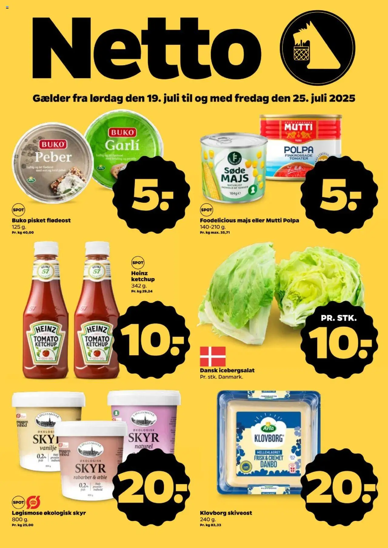 Netto Tilbudsavis gyldig fra 19.07.2025 | Side: 1 | Produkter: Rabarber, Tomater, Ketchup, Sukker