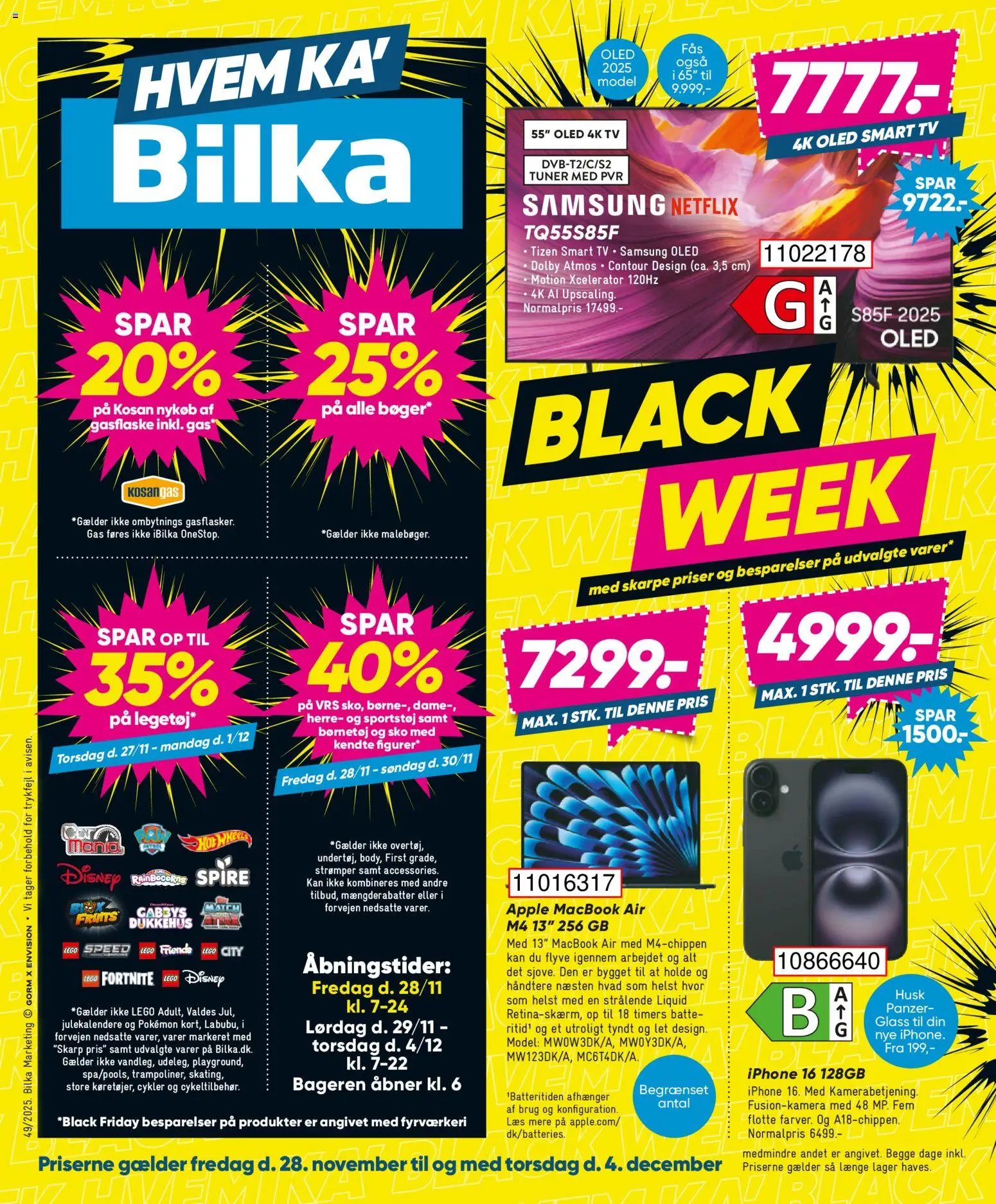 Bilka tilbudsavis – gyldig fra 28.11.2025 | Side: 1 | Produkter: Smart TV, Søm, Strømper, Sko