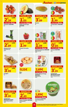Auchan folheto │ válido de 07.08.2025 | Página: 5 | Produtos: Frango, Hambúrguer, Tomate, Salada