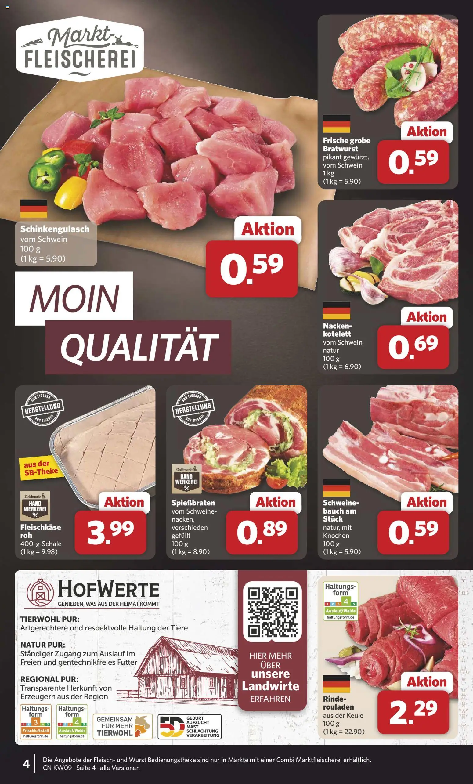 Combi Prospekt 	 – gültig ab 22.02.2026 | Seite: 4 | Produkte: Bratwurst, Wurst, Fleisch