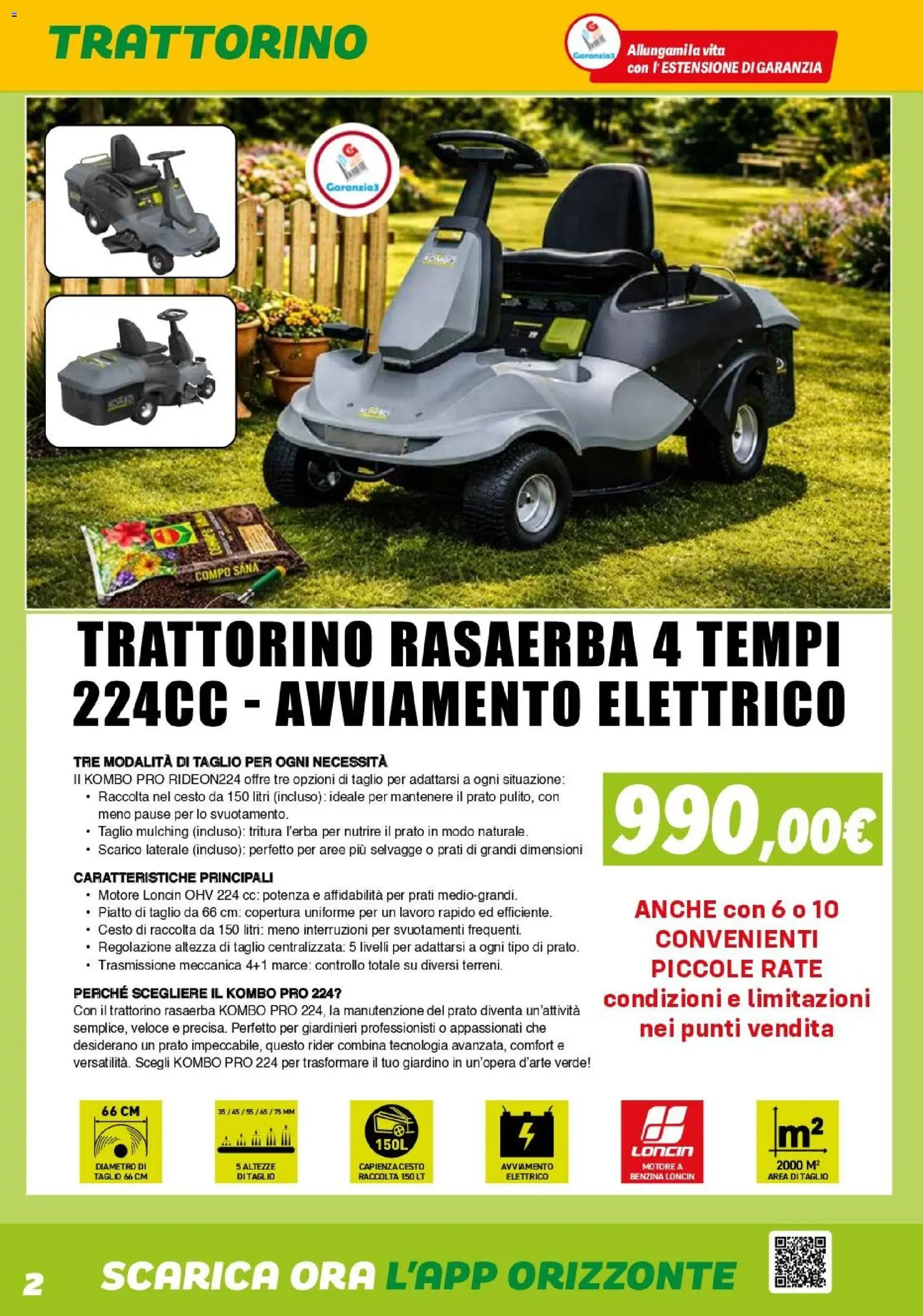 Volantino Orizzonte del 10.04.2026 | Pagina: 2 | Prodotti: Rasaerba, Trattorino, Piatto