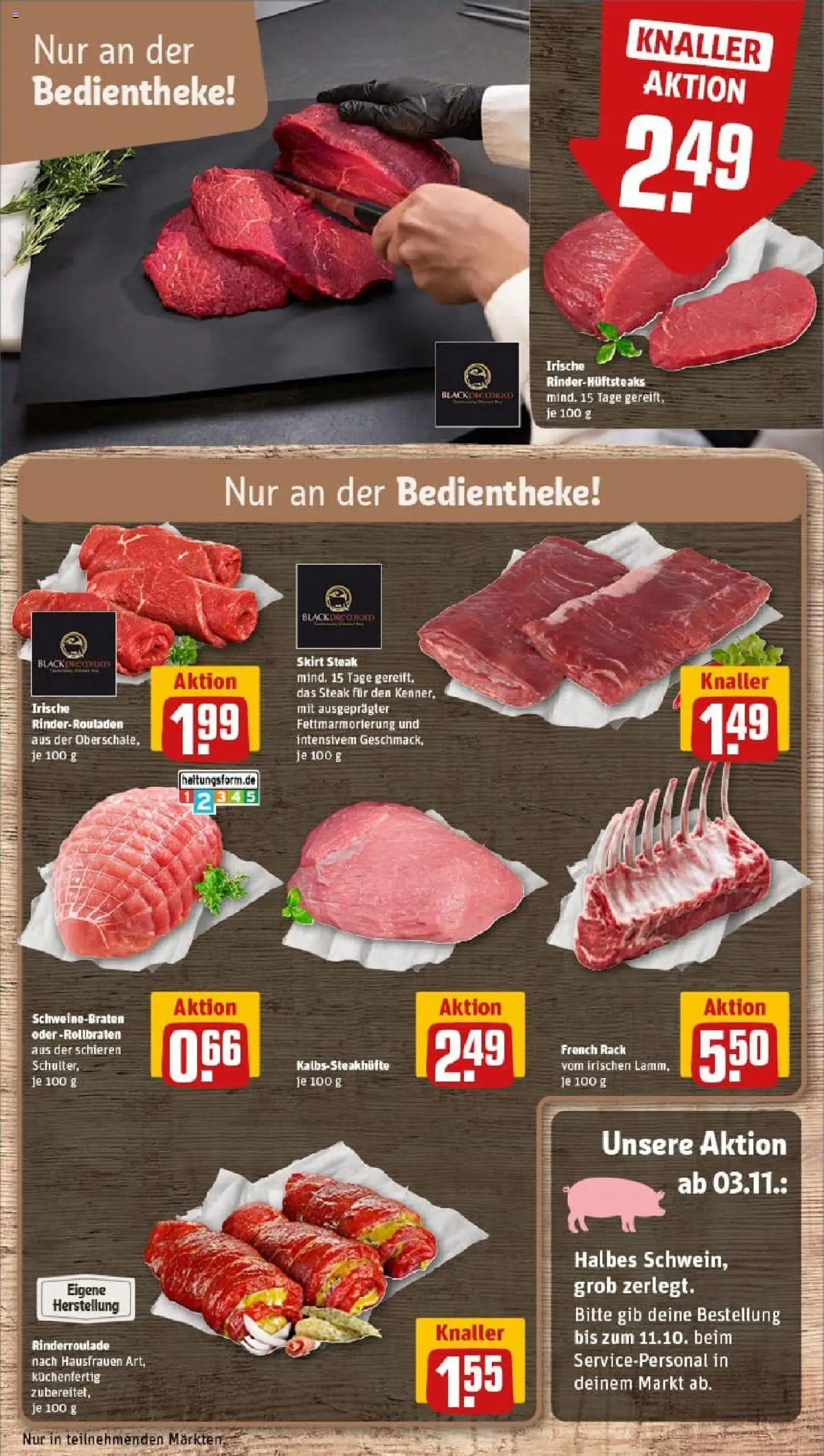 Rewe prospekt Berlin / Neukölln	 – gültig ab 28.09.2025 | Seite: 14 | Produkte: Rinderrouladen, Steak