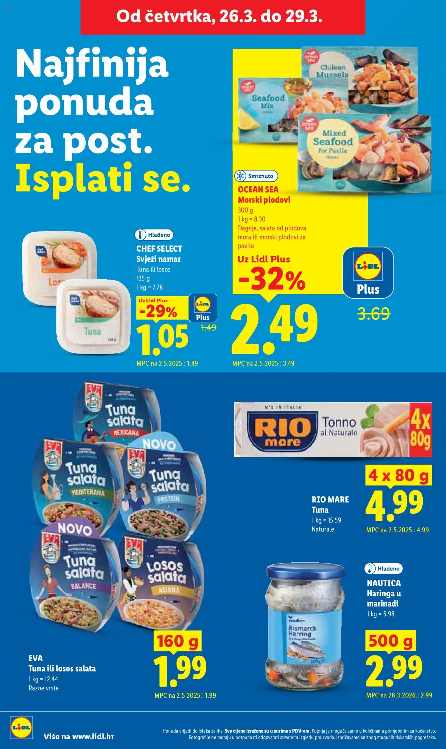 Lidl katalog | vrijedi od 23.03.2026 | Stranica: 54 | Proizvodi: Salata, Morski plodovi, Losos, Namaz
