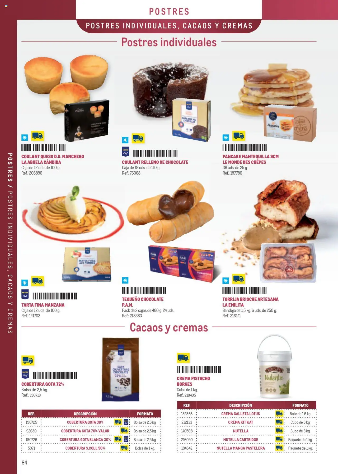 Makro - Especia Carta │ válido desde el 08.04.2025 | Página: 94 | Productos: Queso, Chocolate, Crema, Bandeja