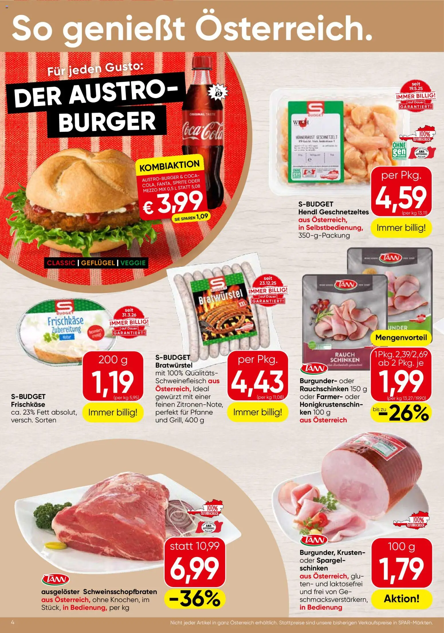 Spar Flugblatt - Niederösterreich gültig ab 30.04.2026 | Seite: 4 | Produkte: Schinken, Schweinefleisch